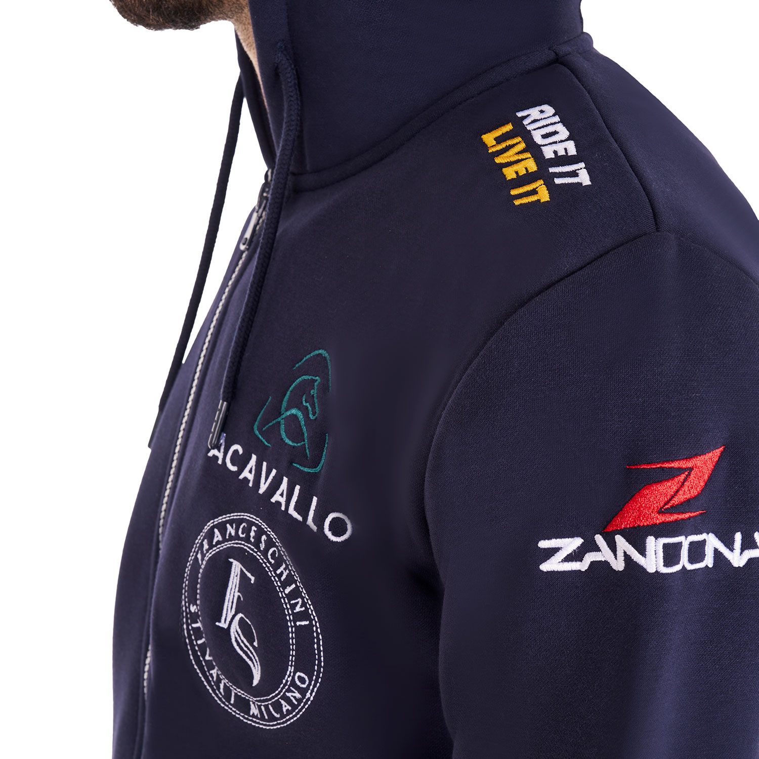 Herren-Sweatshirt mit Kapuze und Multi-Logo
