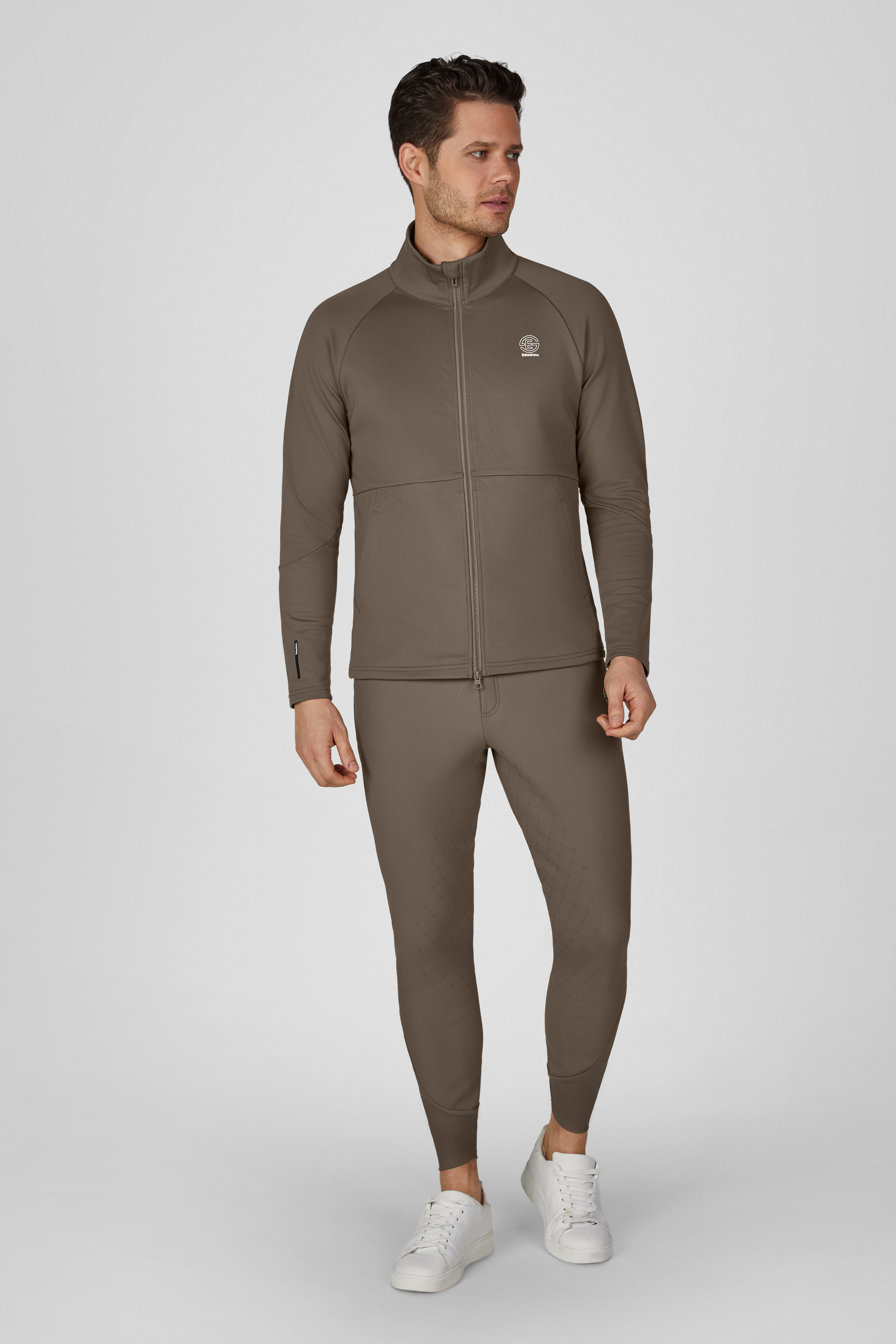 Zip Shirt Herren in powdertaupe