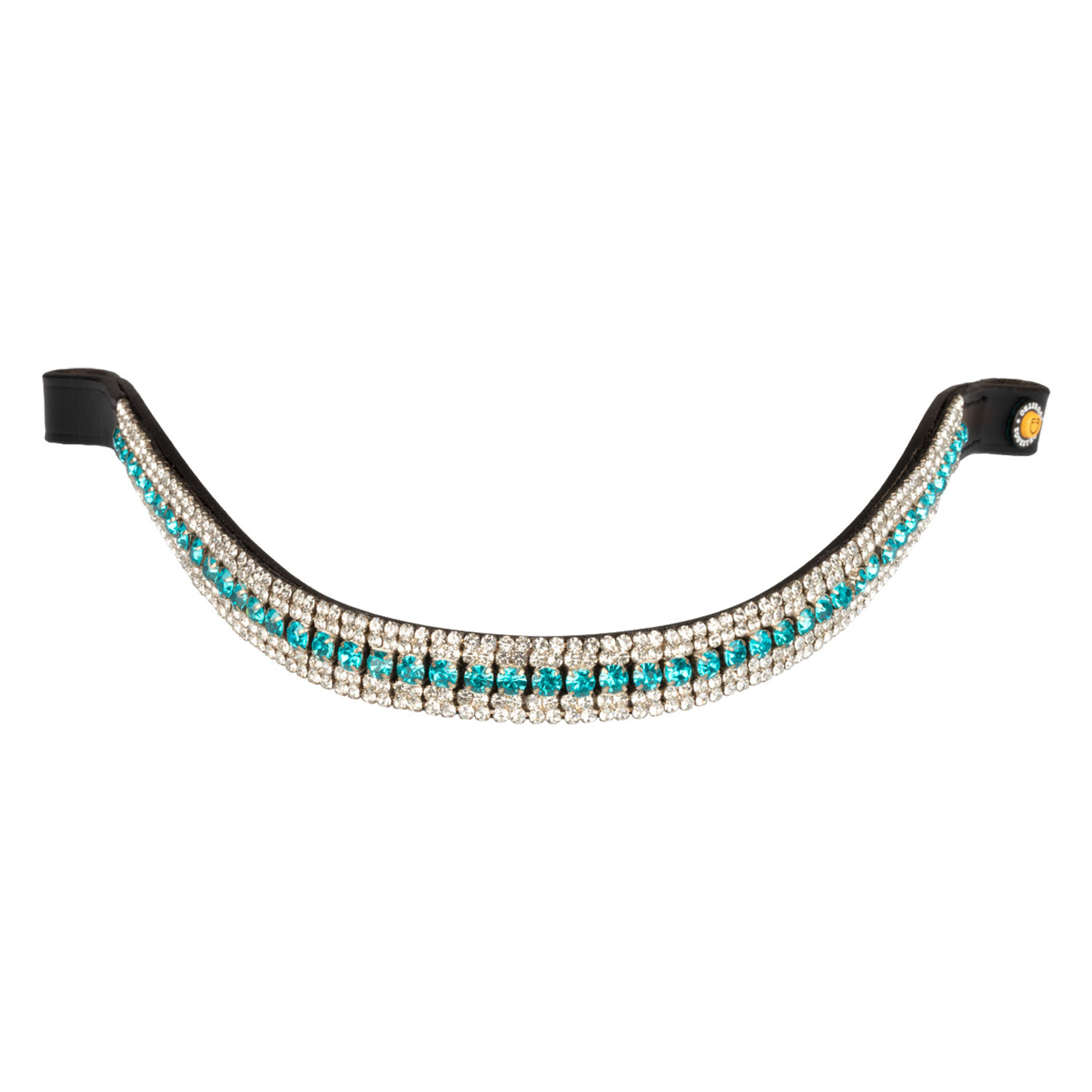Stirnriemen aus Leder mit Blue Crystal