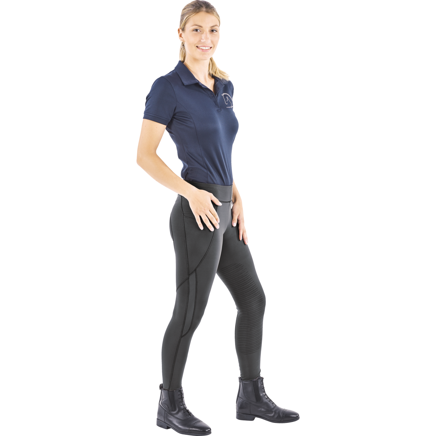 Reitleggings Damen Airy mit 3/4 Grip