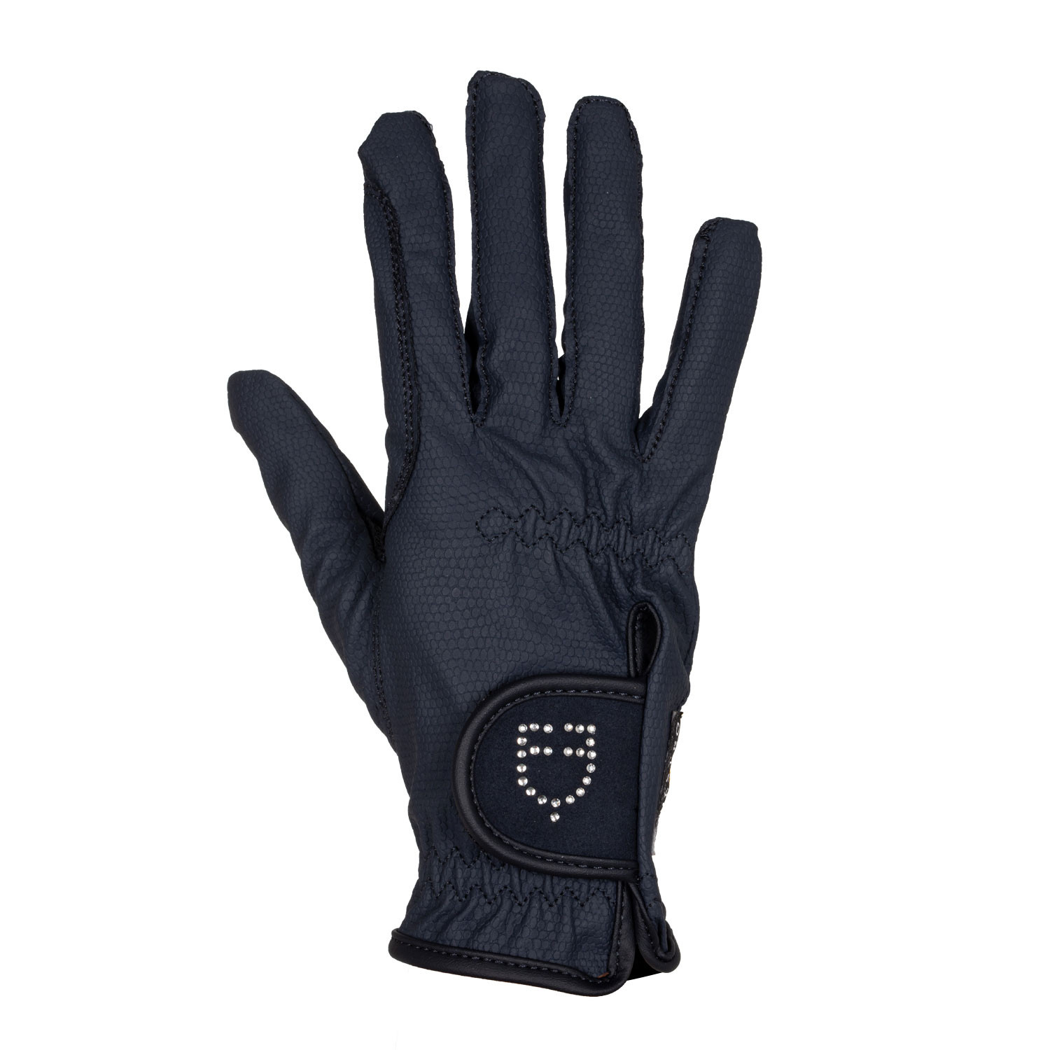 Handschuhe aus weichem technischem Material mit Glitzer-Logo