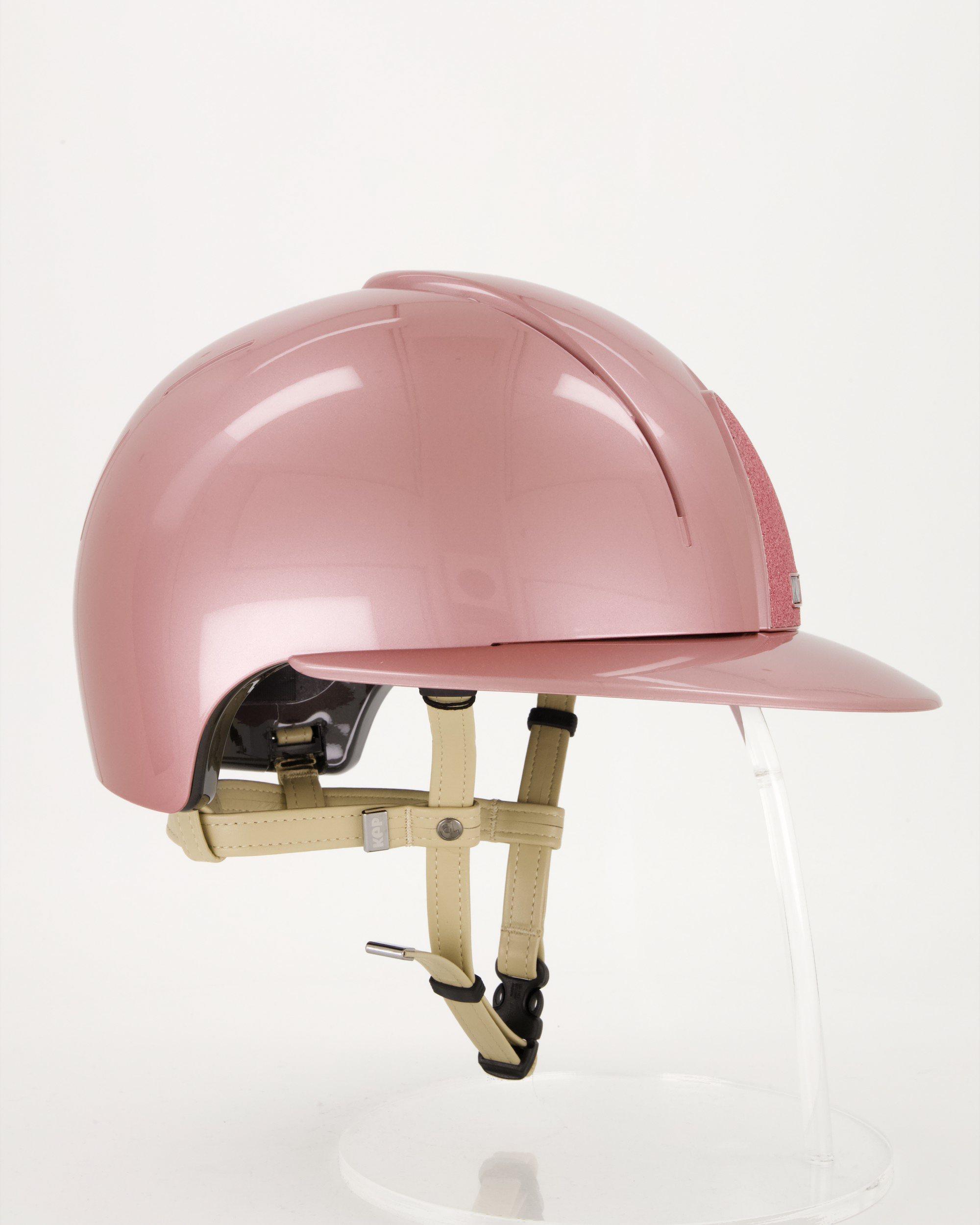 Reithelm Smart Nova Polish pink Polo Star mit beigem Kinnriemen