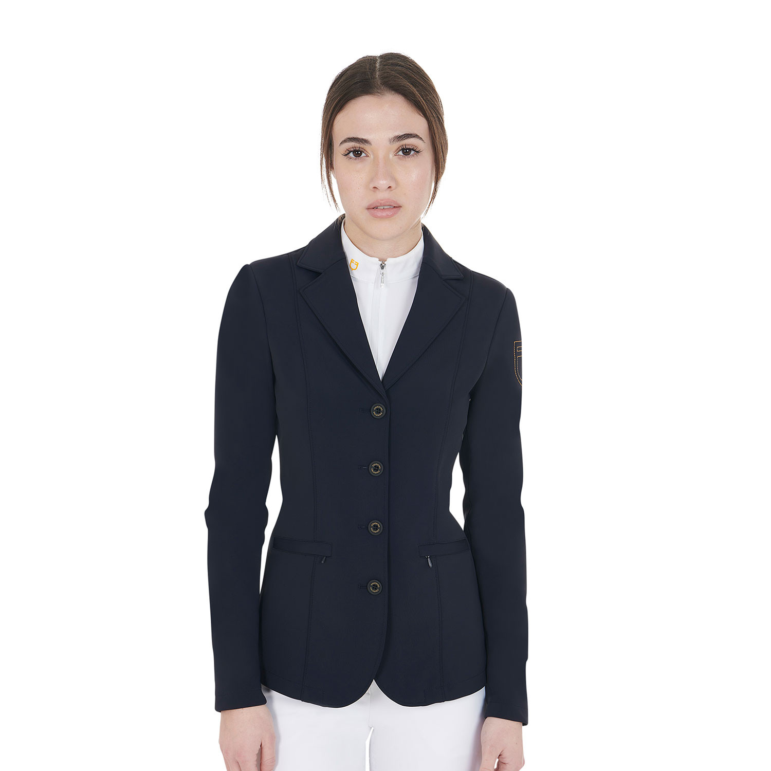 Damen-Turnierjacket mit kontrastfarbenem, gesticktem Logo