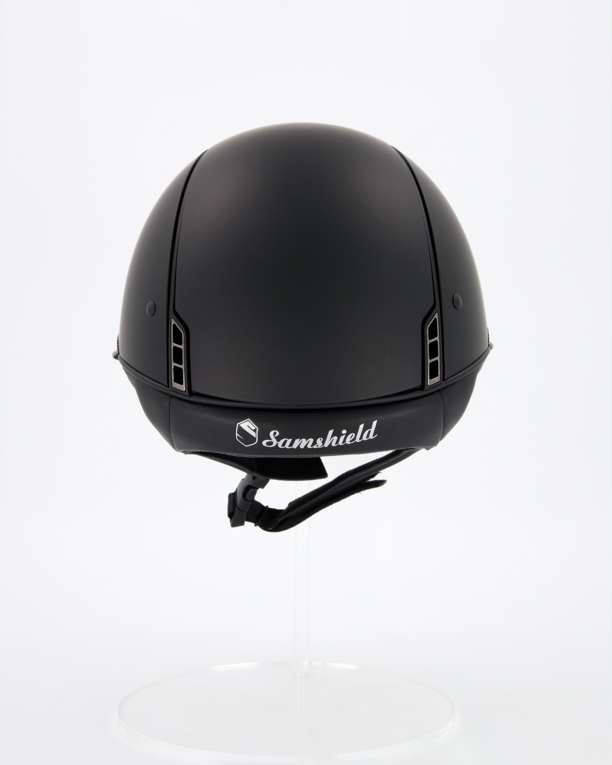 Reithelm Miss Shield Frontal Band Ultra Fine Rock Black, Trim Matt Black, 5 Swarovski Crystal Black, Blason Chrome Black in schwarz