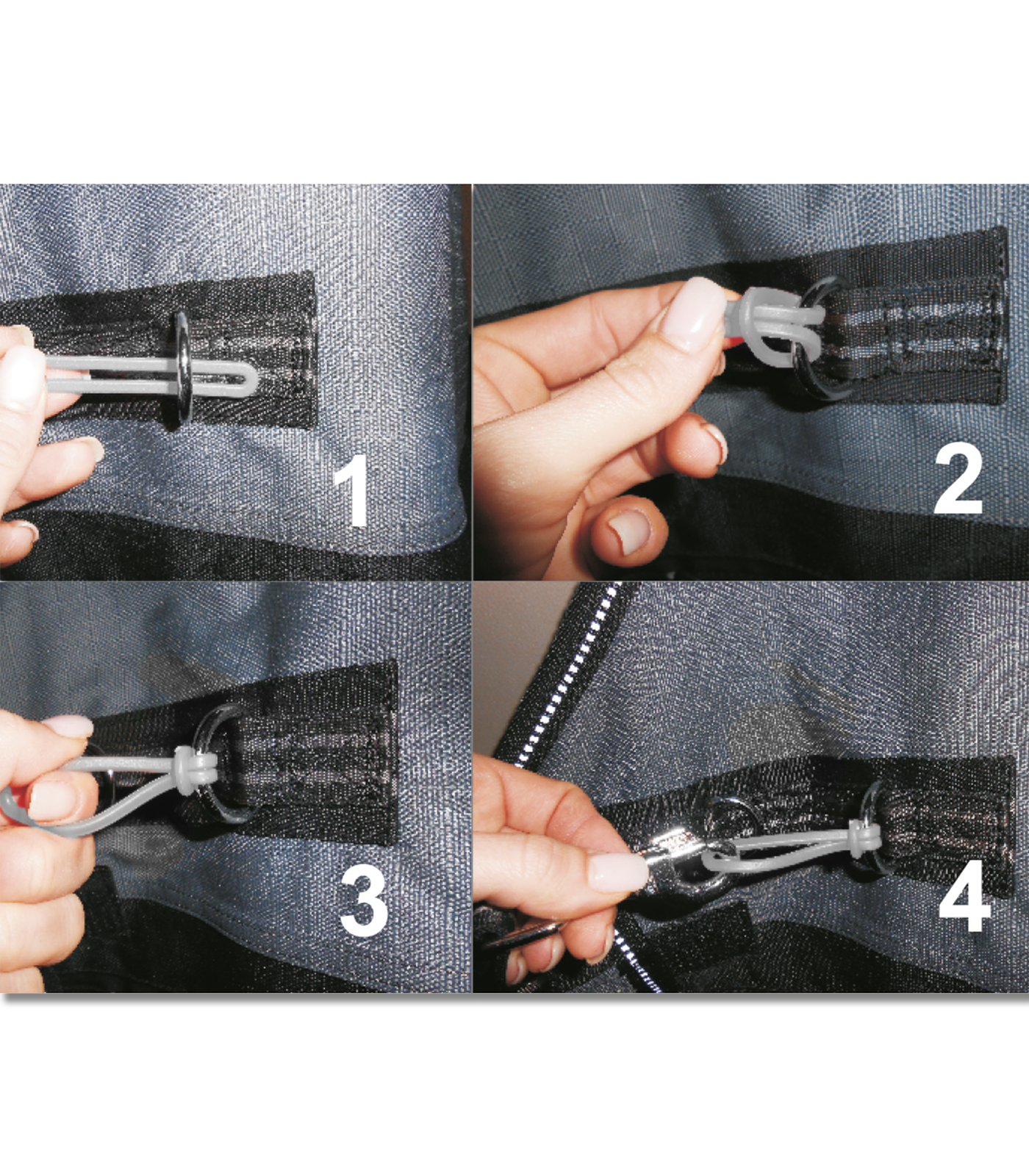 Safe-Gum, silver grey, Set of 6 pieces for carabiner