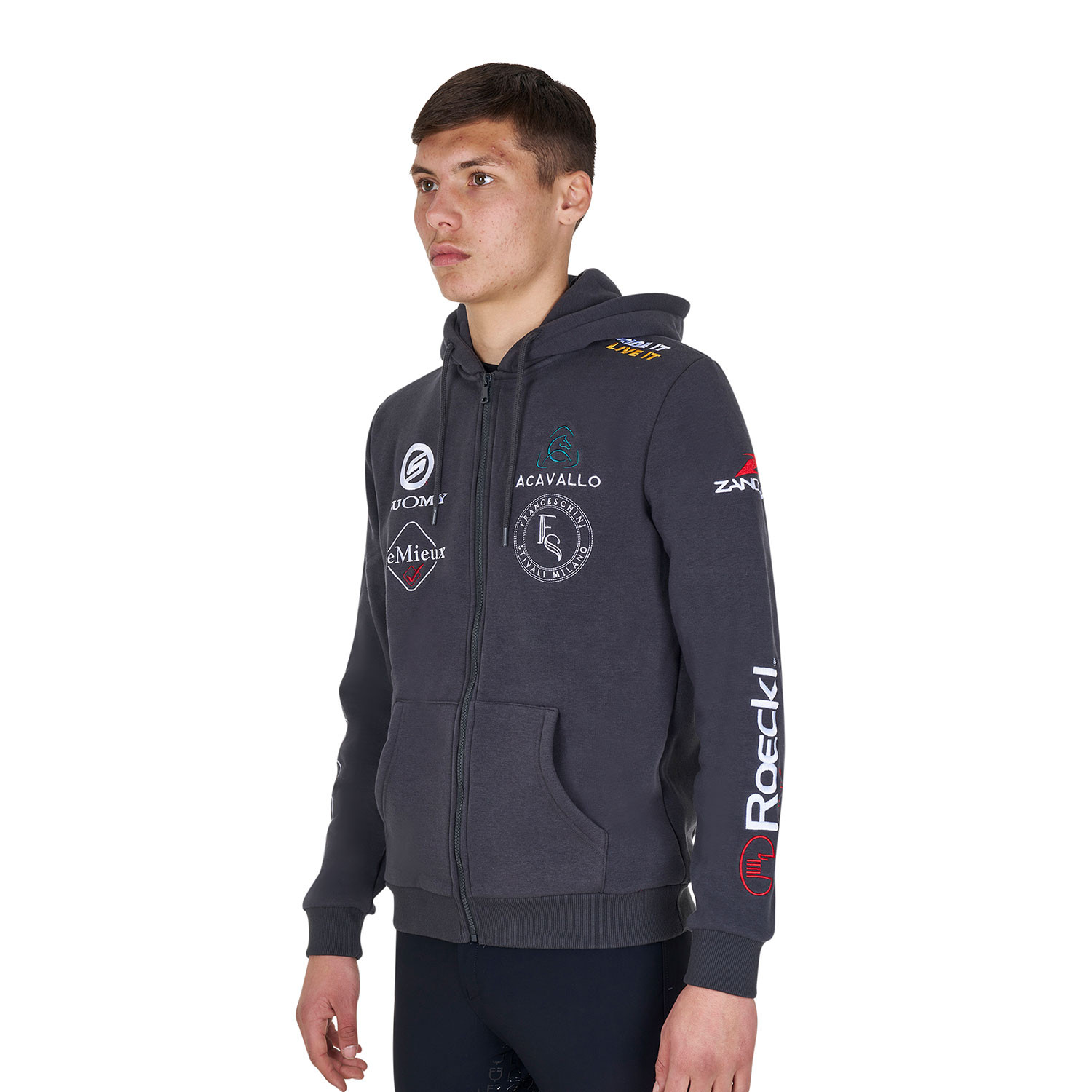 Herren-Sweatshirt mit Kapuze und Multi-Logo