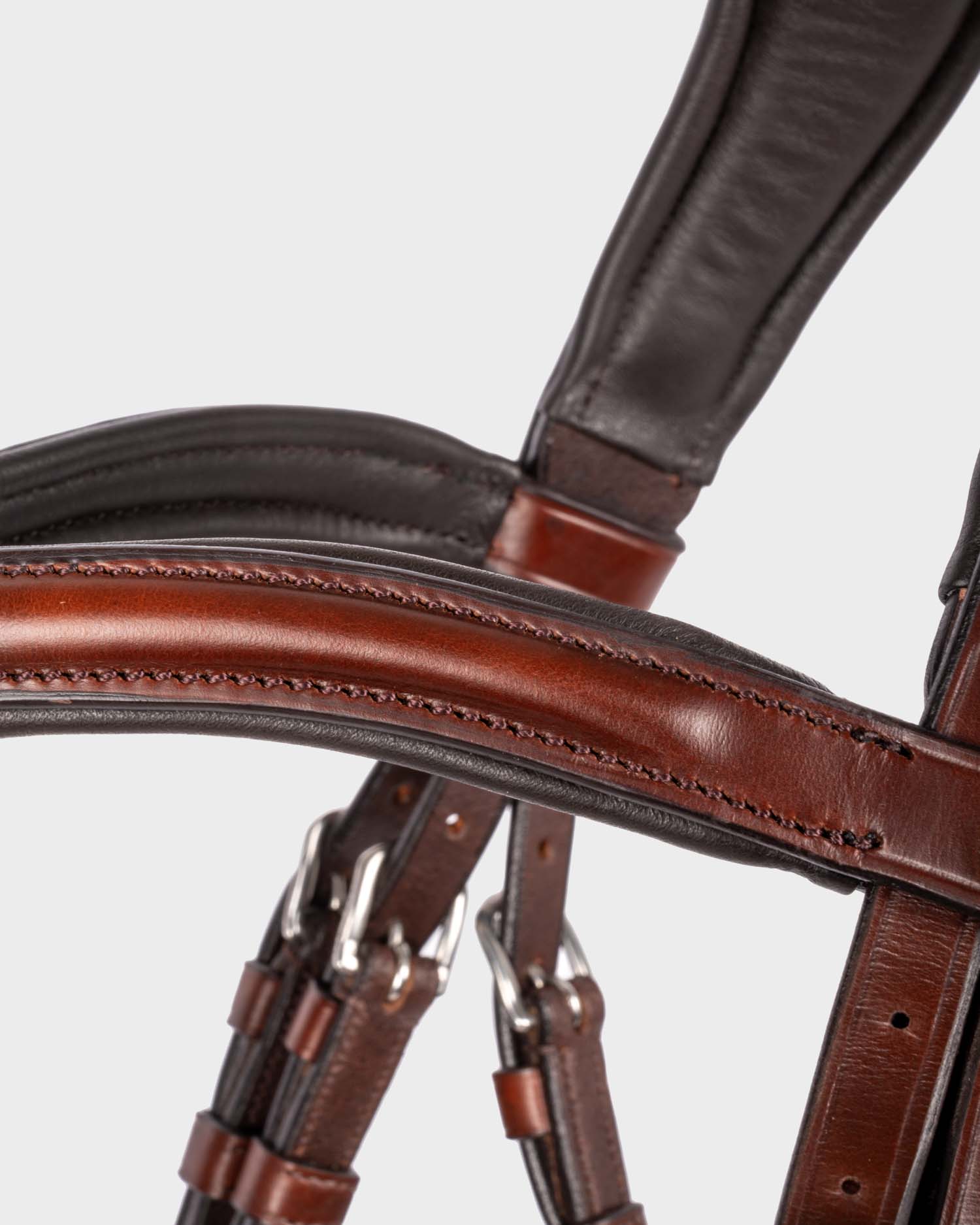 Snaffle bridle Luton anatomical in oak/silver