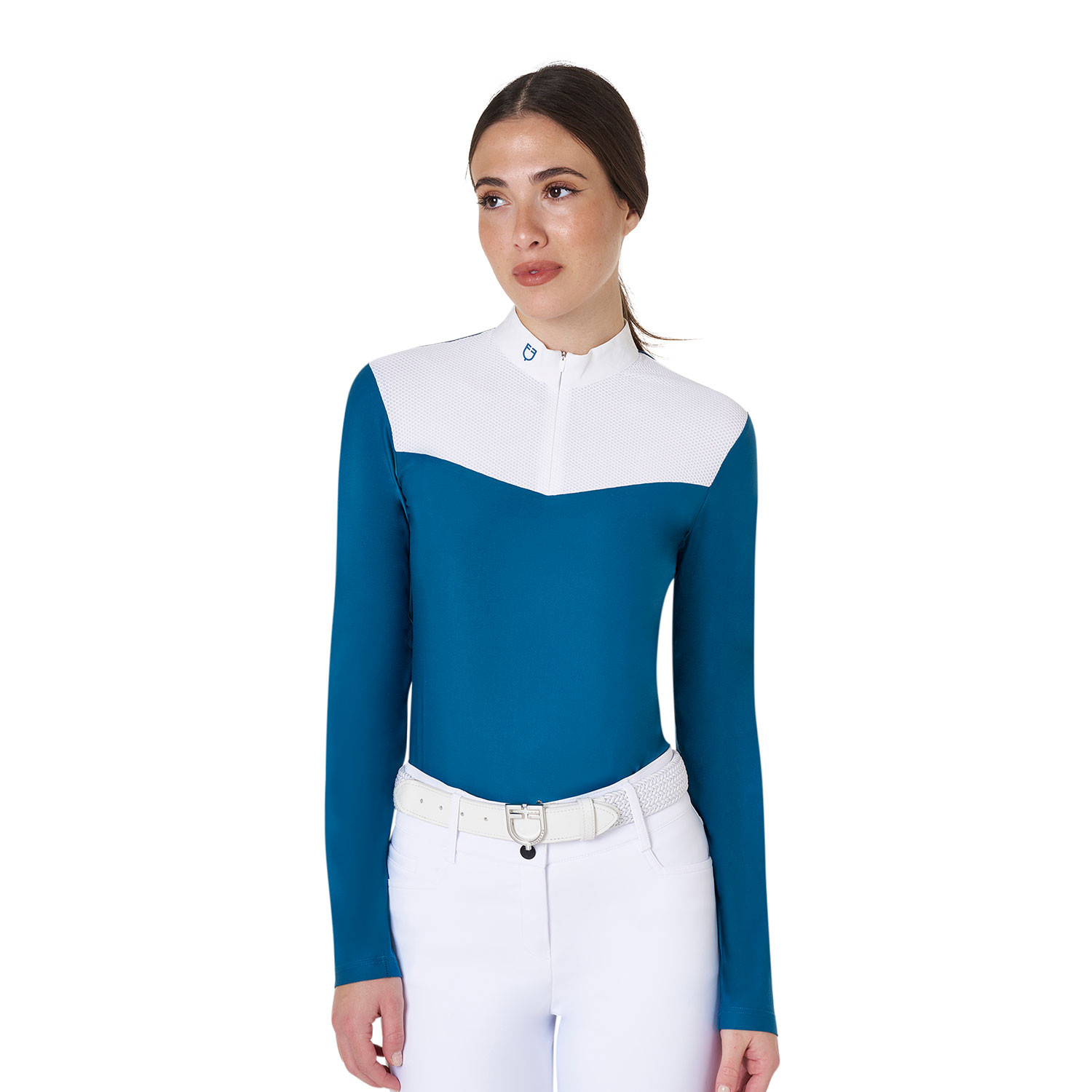Turnier-Poloshirt für Damen aus technischem Stoff und Mesh