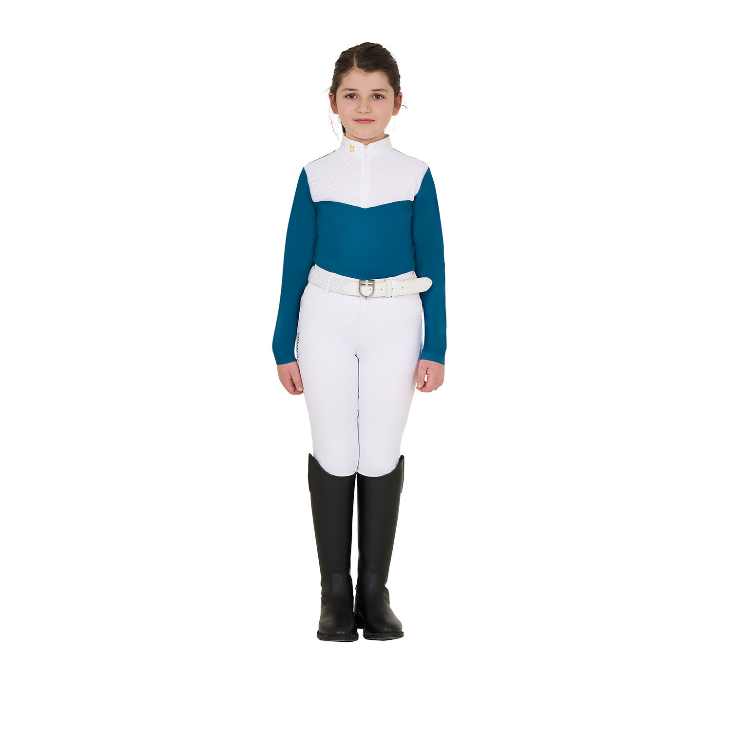 Mädchen-Poloshirt mit langen Ärmeln