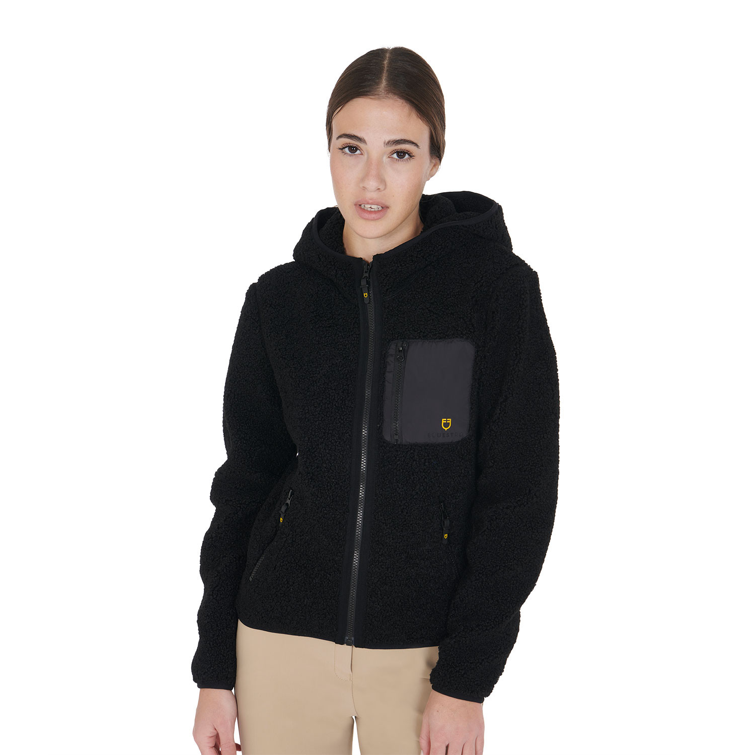 Damen-Fleece-Sweatshirt mit Fronttasche