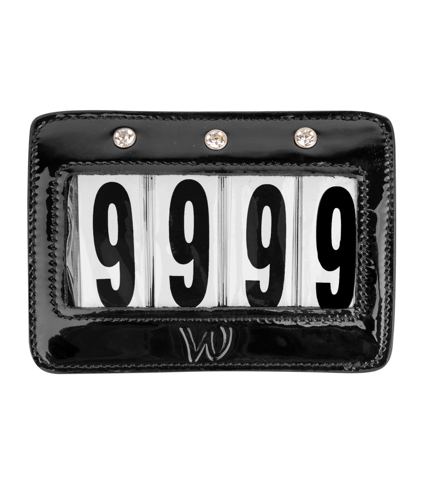 Dossards en cuir verni, rectangulaires, noir