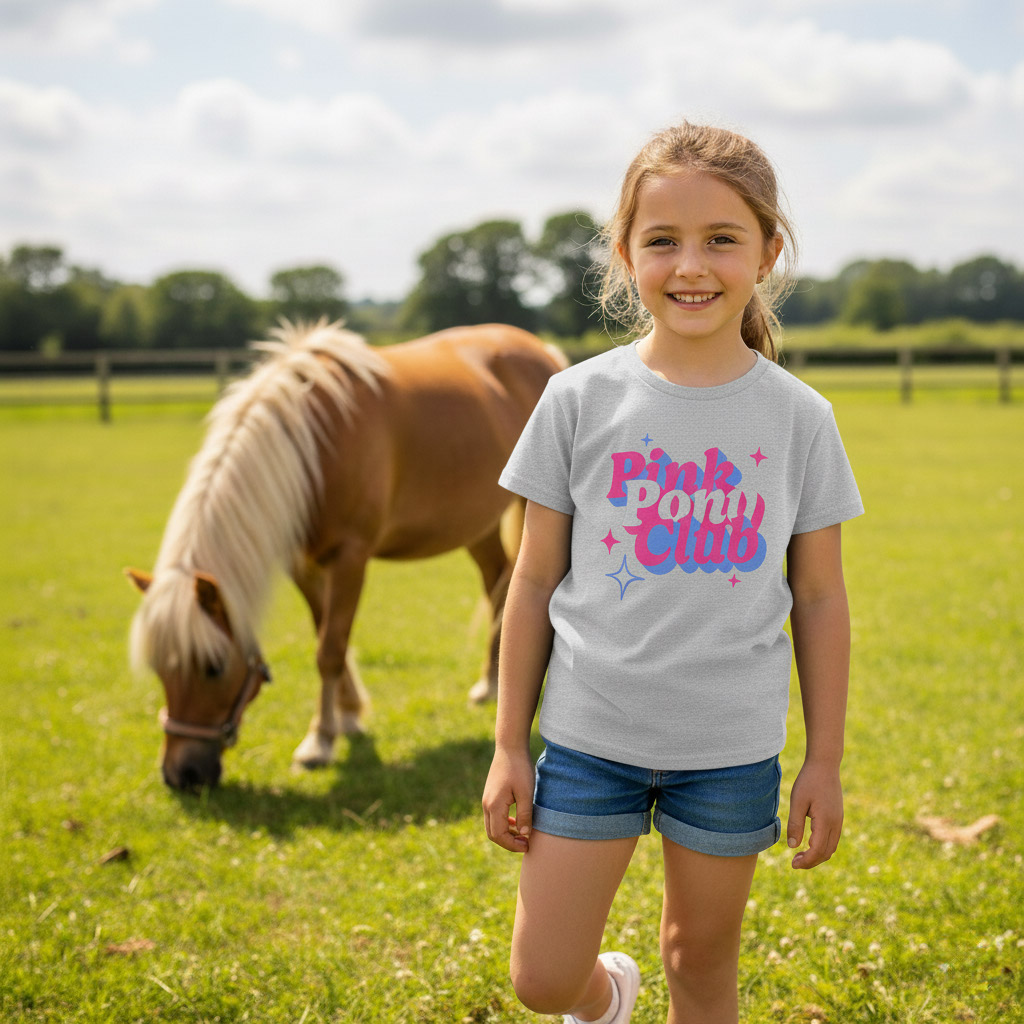 T-Shirt Kinder pink pony