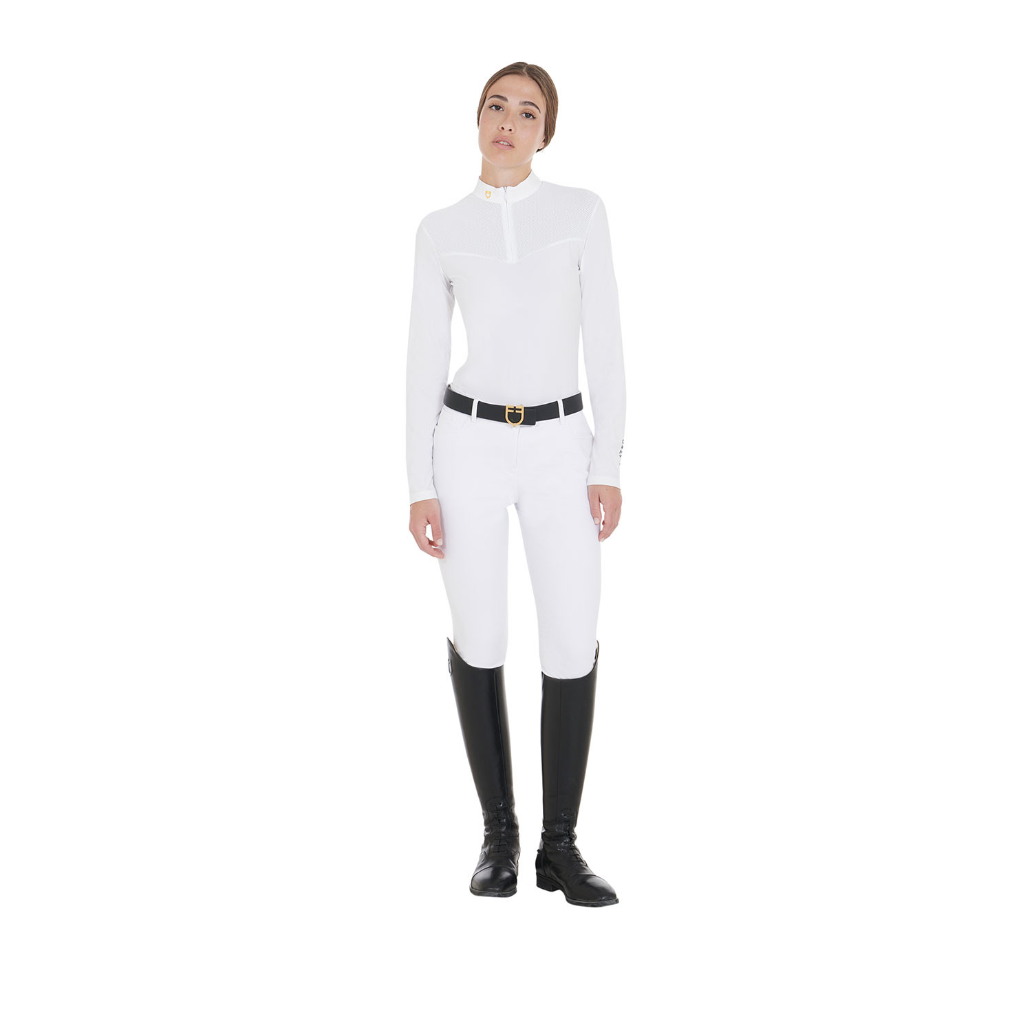 Turnier-Poloshirt für Damen aus technischem Stoff und Mesh
