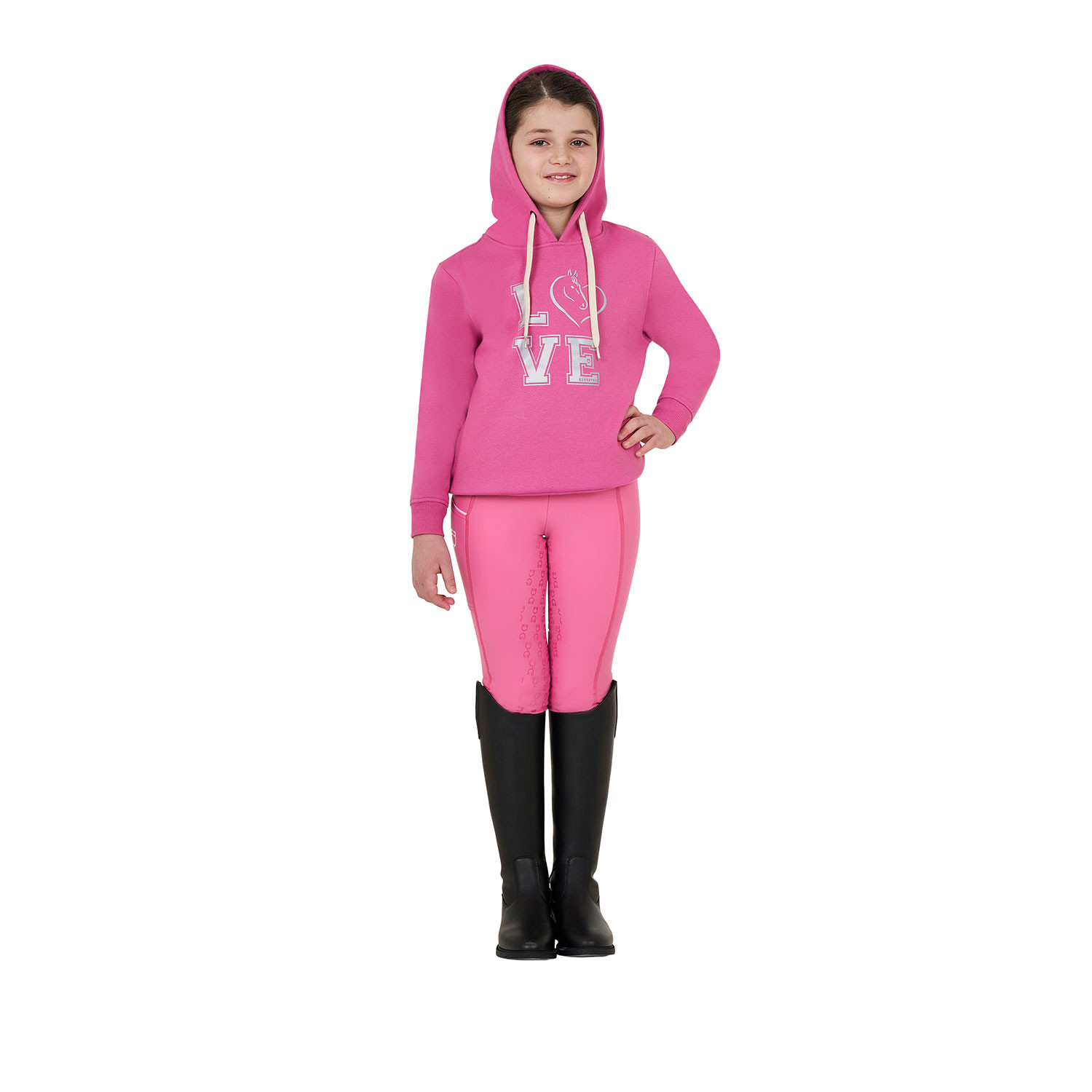 Schmal geschnittene Mädchen-Leggings mit Grip und Logo