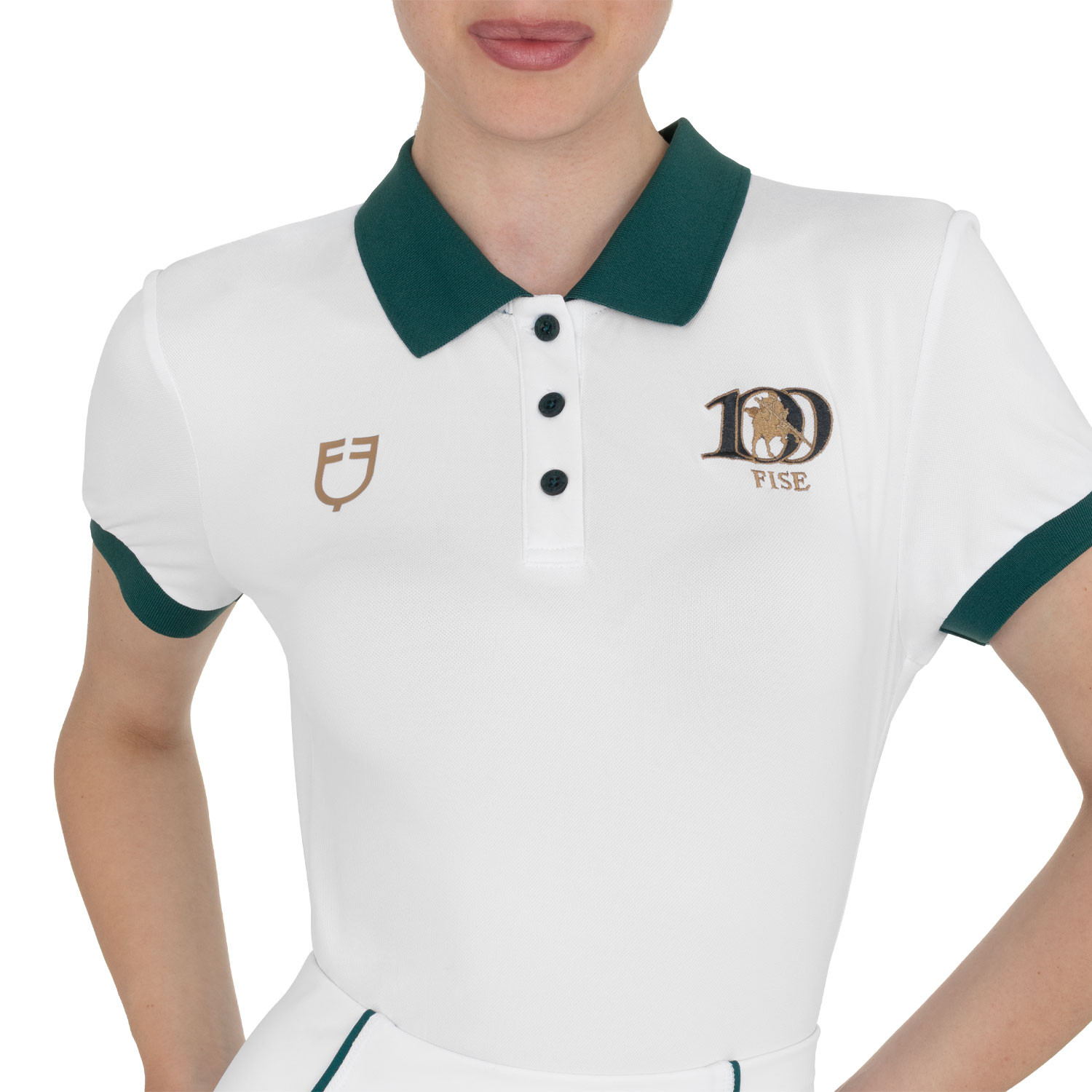 Trainingspoloshirt mit drei Knöpfen X FISE 100
