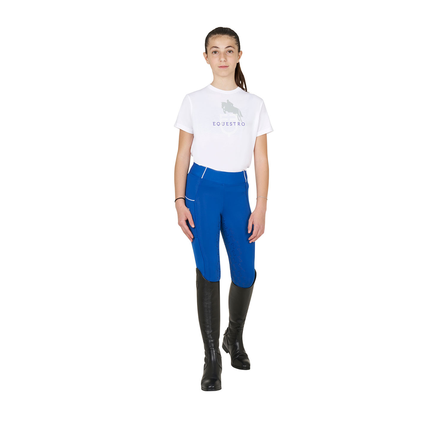 Unisex Baumwoll-T-Shirt Horse Jump Glossy für Kinder
