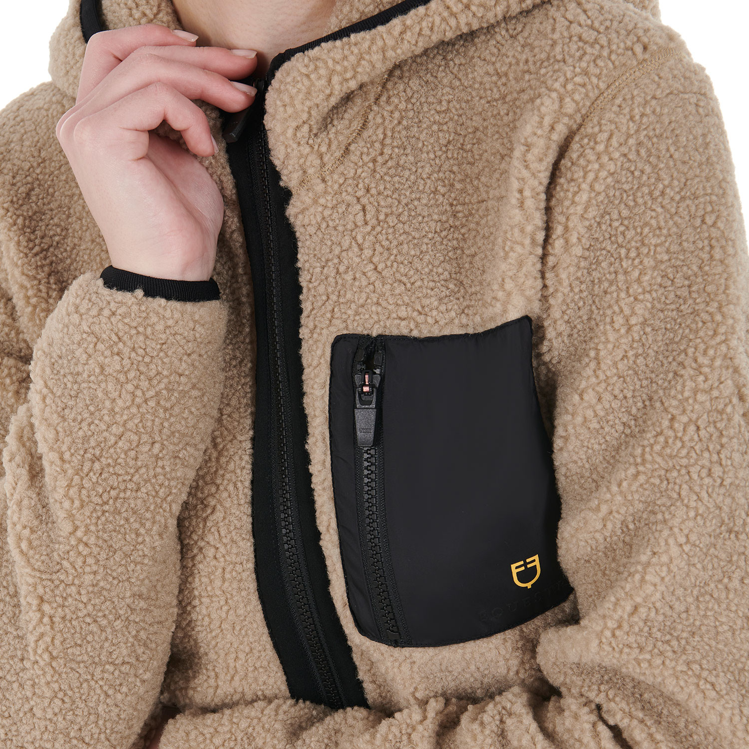 Damen-Fleece-Sweatshirt mit Fronttasche