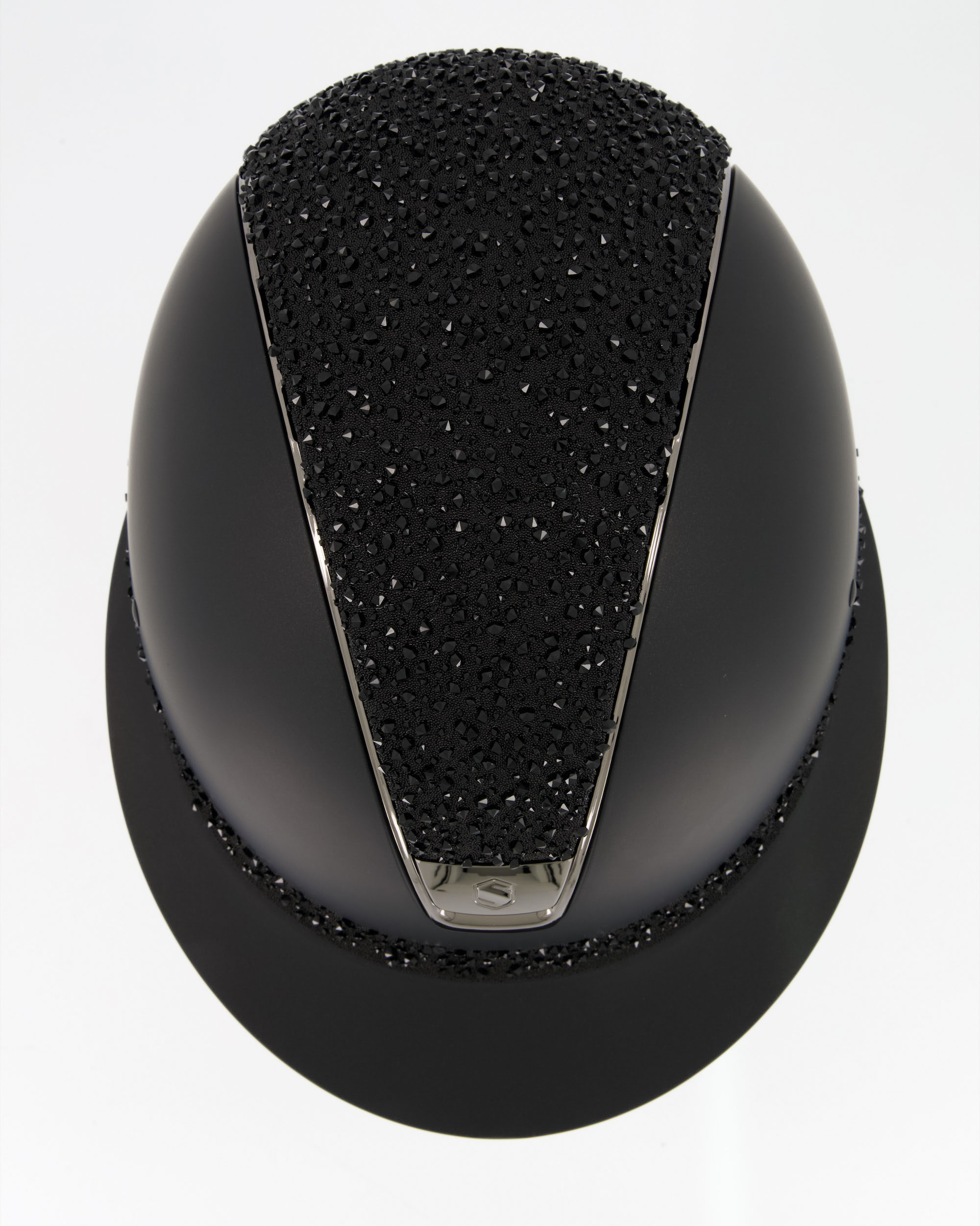Reithelm Miss Shield Shadowmatt, Top Crystal Medley Swarovski Black, Frontal Band Crystal Medley Swarovski Black, Trim Chrome Black, Blason Chrome Black in schwarz