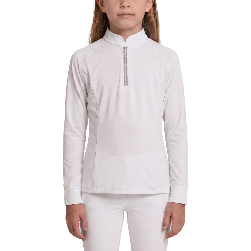 Turniershirt Classic Mädchen langarm mit Glitzerreißverschluss