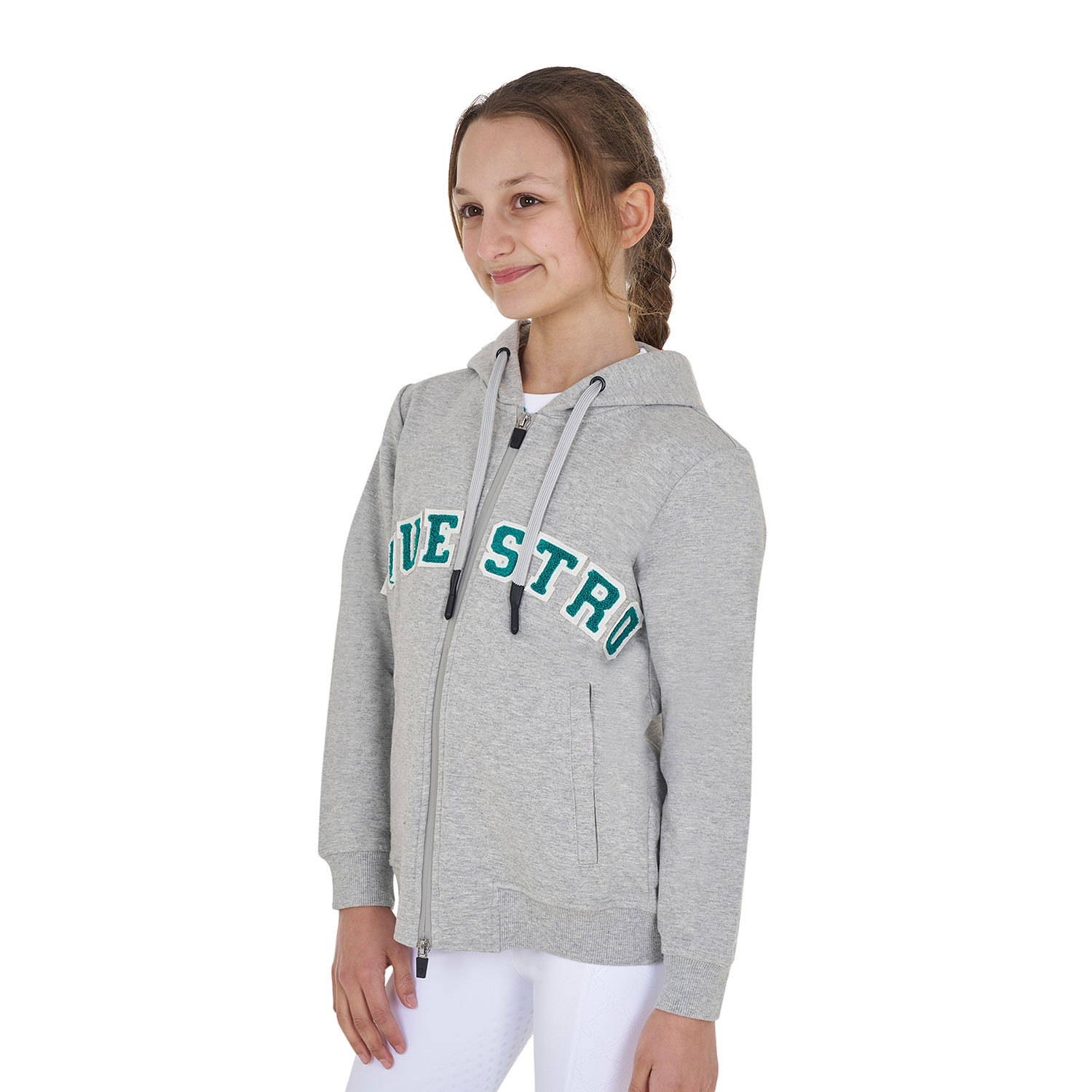 Kinder-Hoodie mit Reißverschluss und Schwamm-Schriftzug