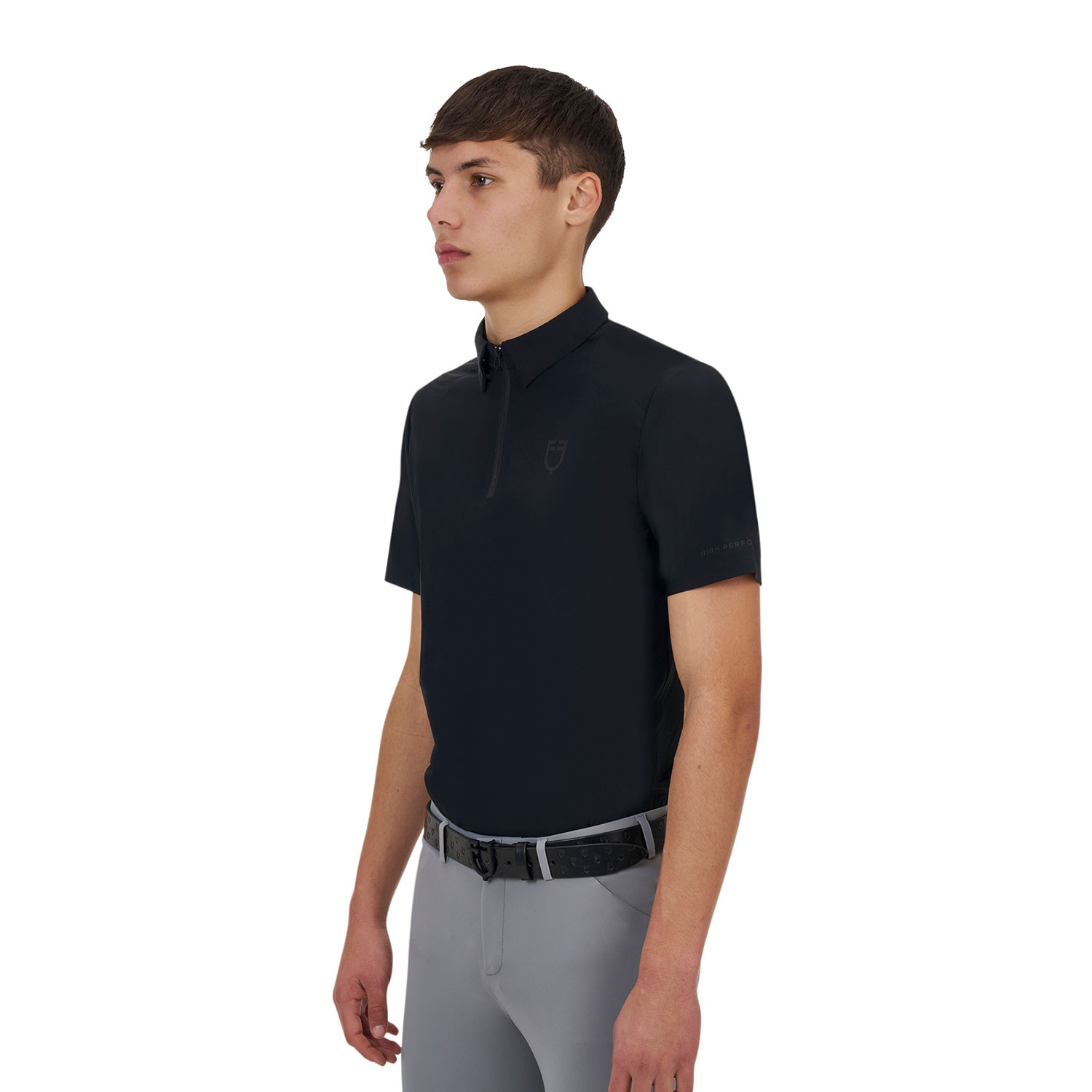 Herren-Trainingspoloshirt mit kurzen Ärmeln und Reißverschluss