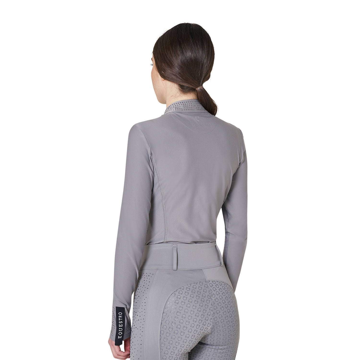 Technisches Trainings-Poloshirt mit Strass