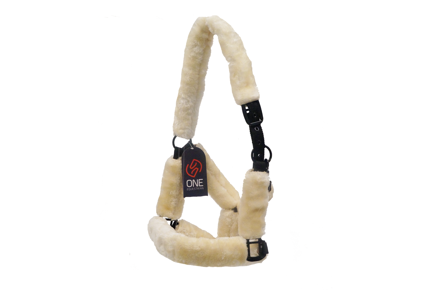 Halfter Nylon mit Lammfell in schwarz