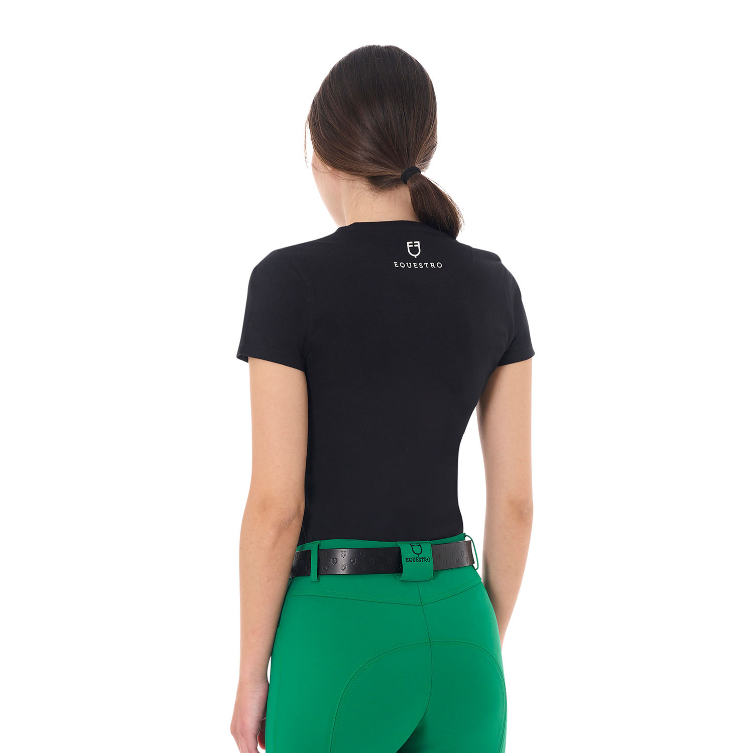 Damen-Baumwoll-T-Shirt Stripe Horse Club