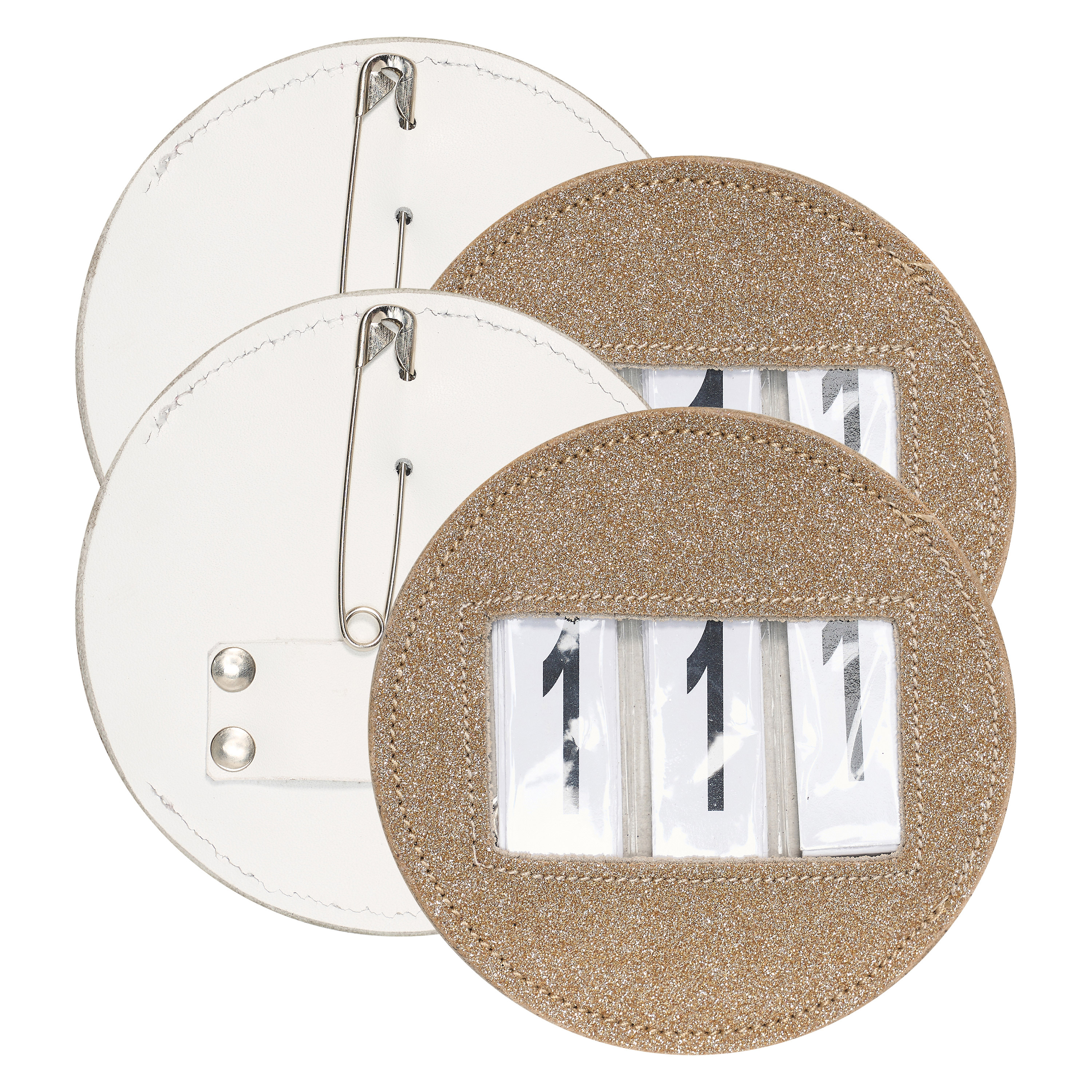 Turniernummern Glitter round, Satz von 2 Stk