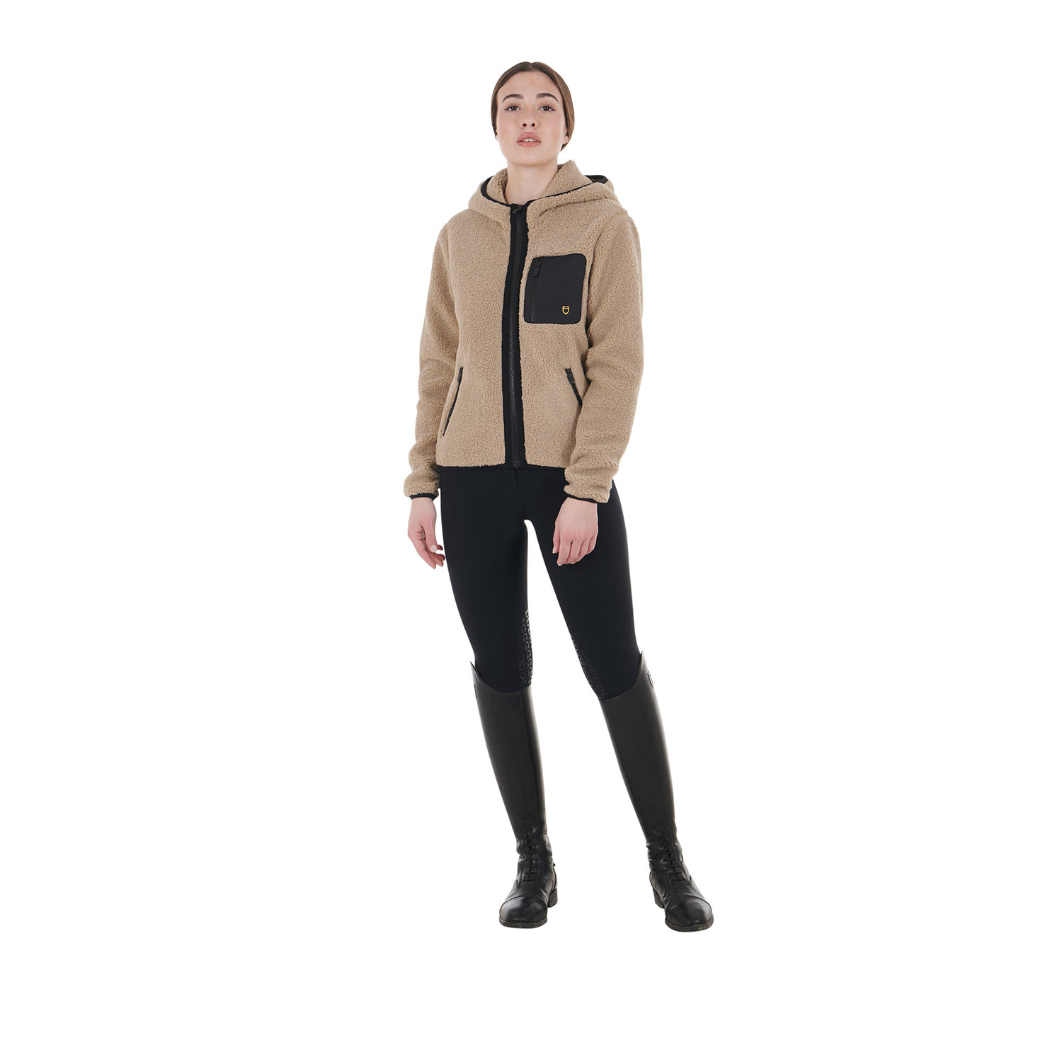 Damen-Fleece-Sweatshirt mit Fronttasche