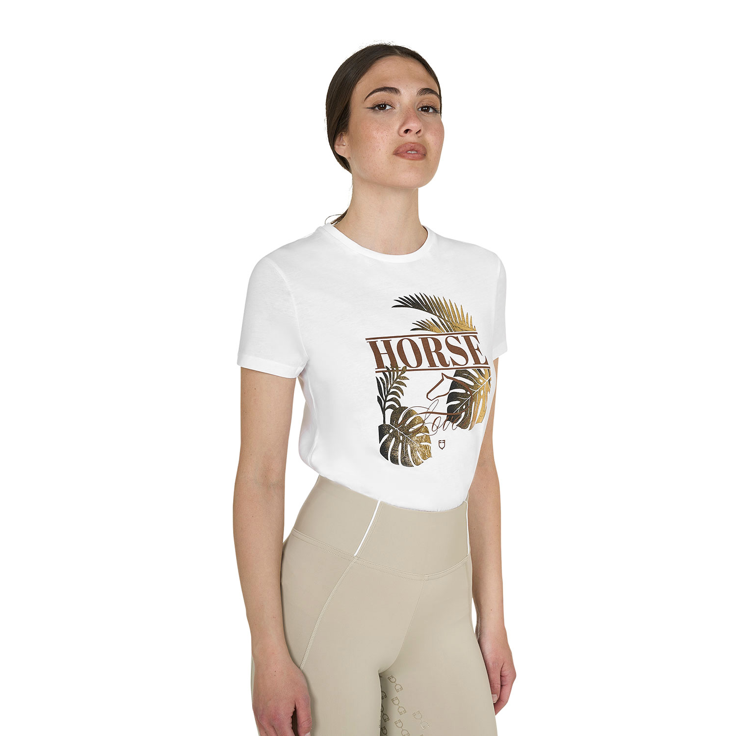Baumwoll-T-Shirt Horse Palm für Damen
