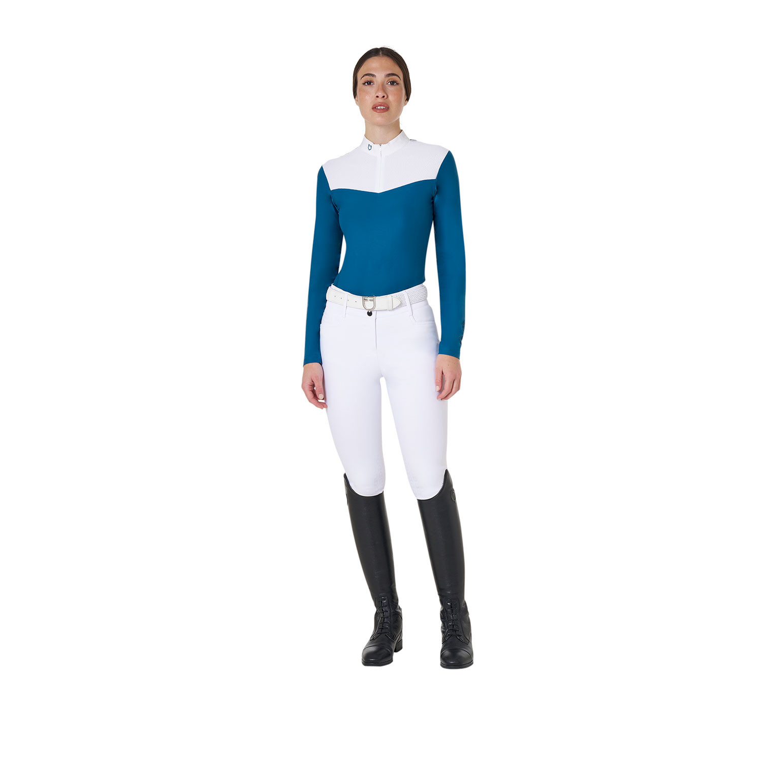 Turnier-Poloshirt für Damen aus technischem Stoff und Mesh