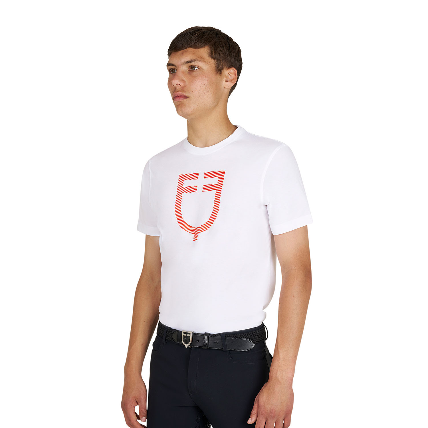 Herren-Basic-T-Shirt mit glänzendem Logo