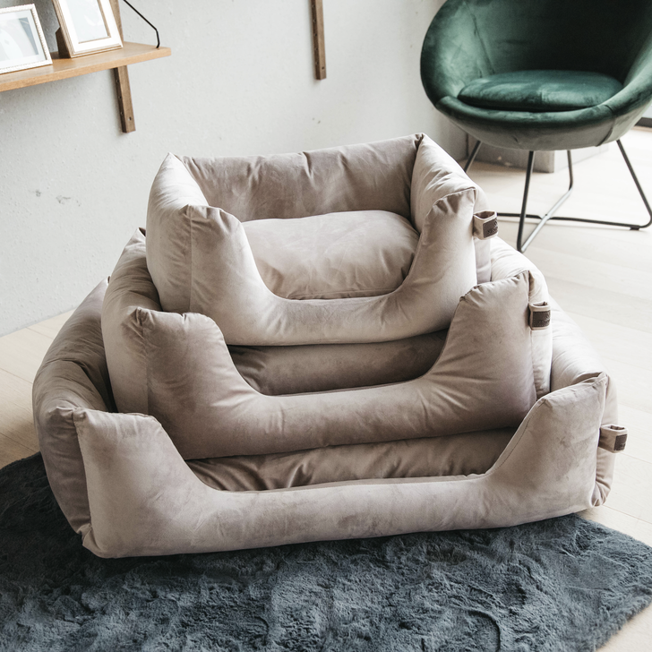 Velvet dog bed