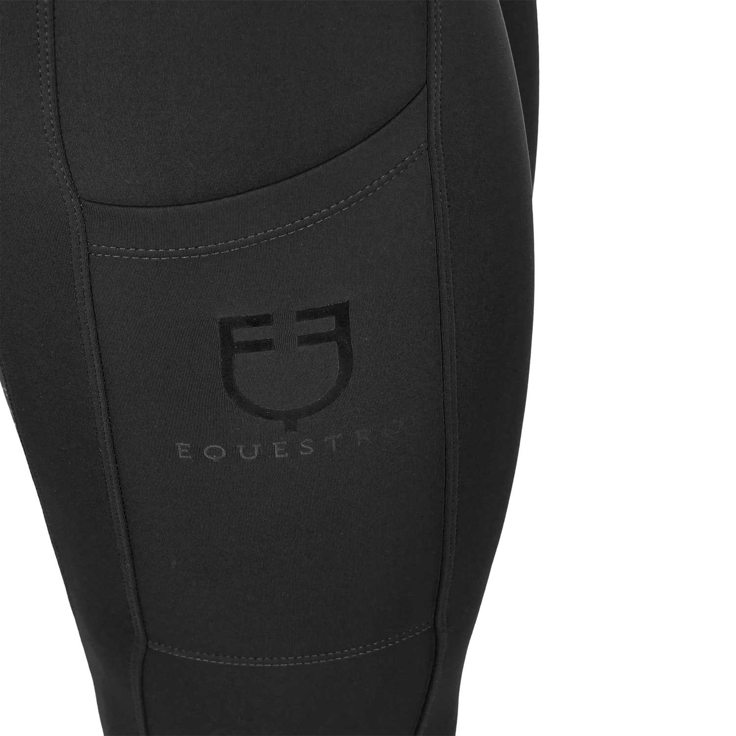 Mädchen-Reitleggings High-Waist Vollbesatz mit Gürtelschlaufen