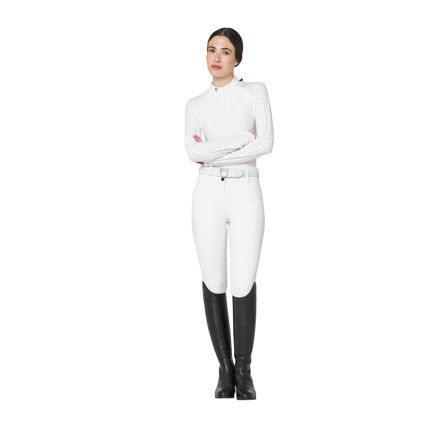 Schmal geschnittenes Turnier-Poloshirt für Damen mit Mesh-Einsätzen