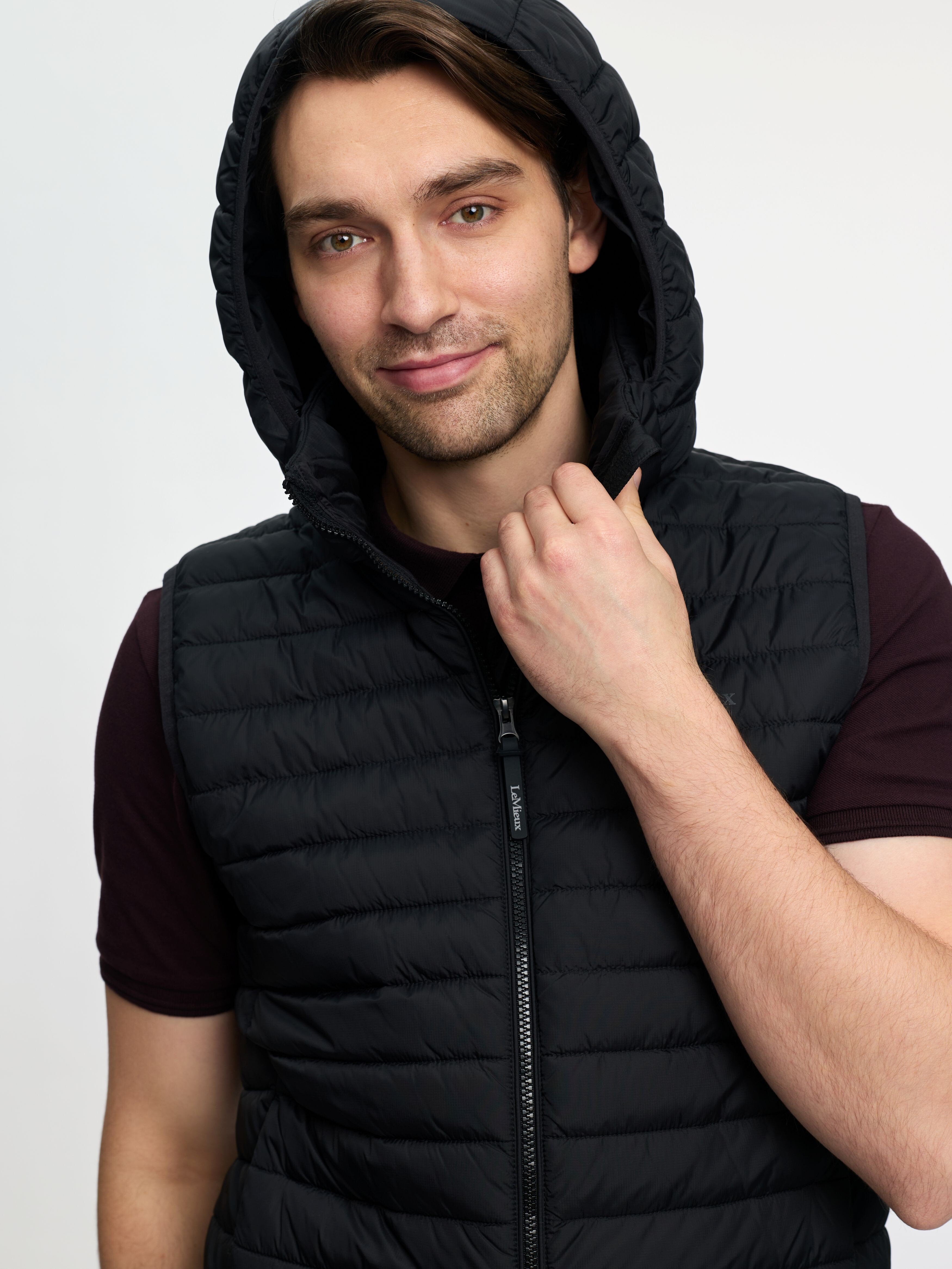 Herren Steppweste mit Kapuze