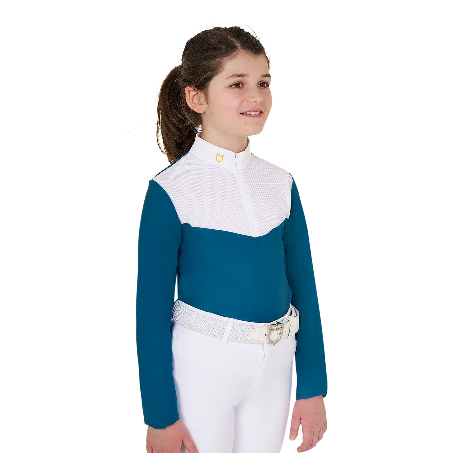 Mädchen-Poloshirt mit langen Ärmeln