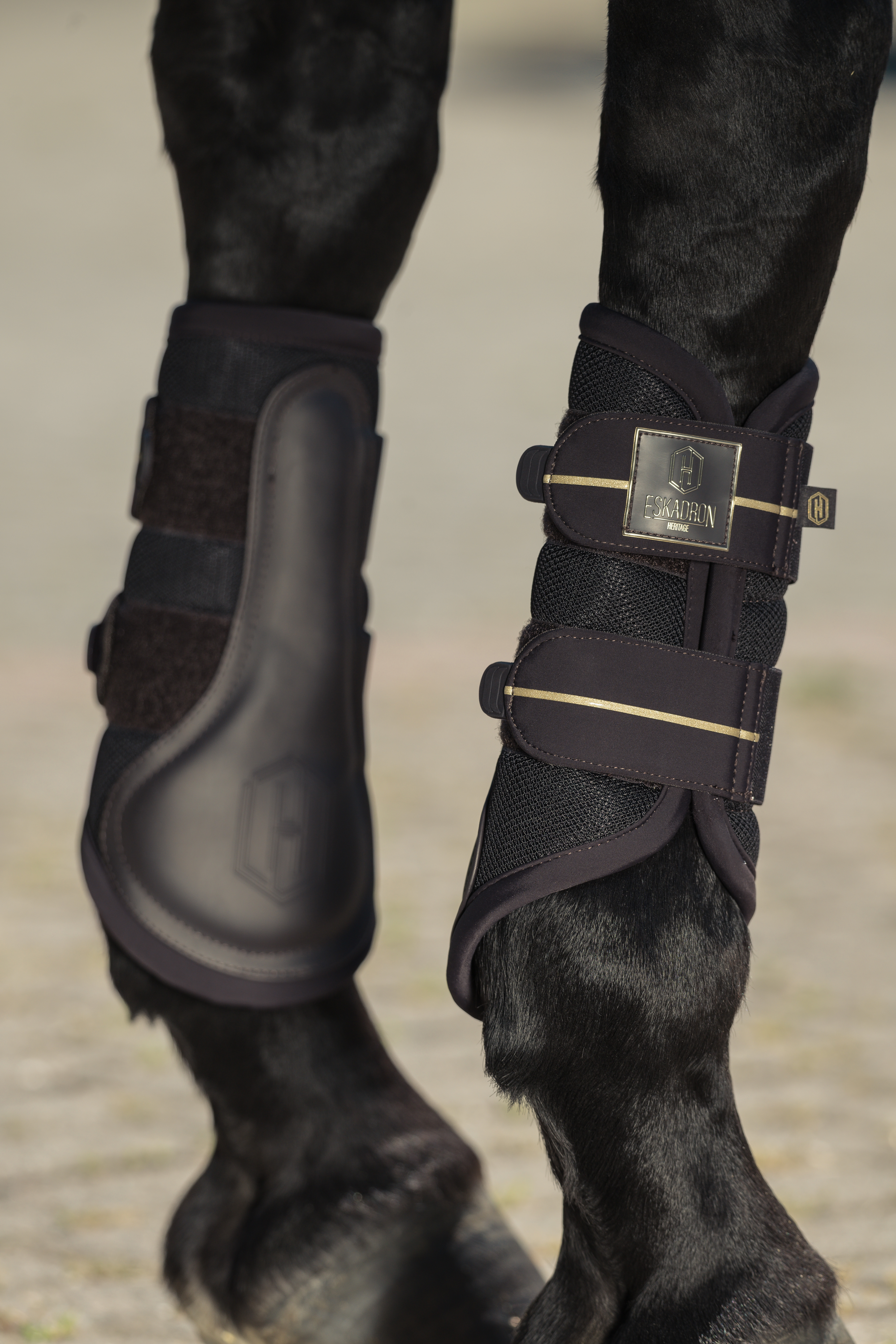 Gamaschen Heritage Mesh in black truffle