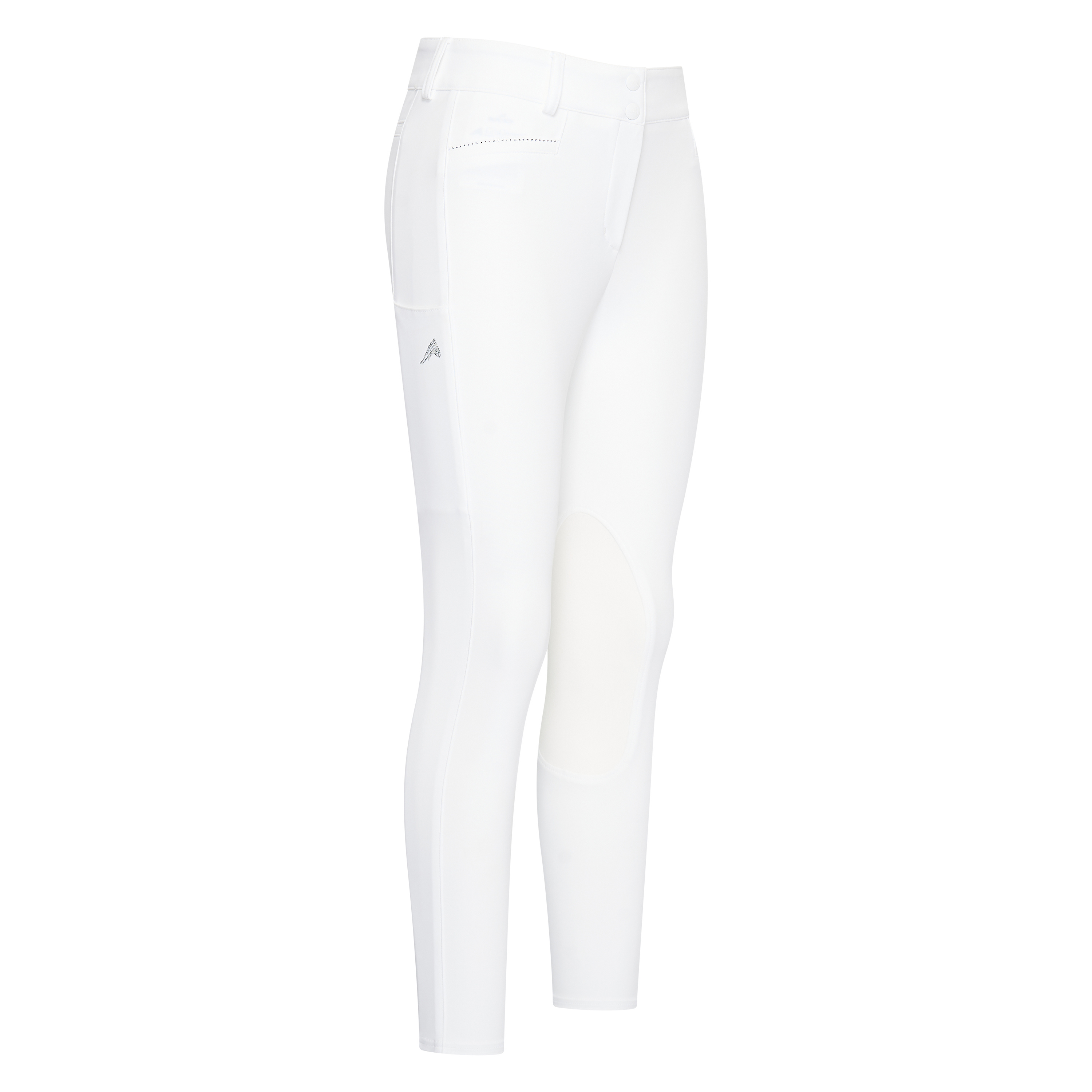 Culotte d'équitation femme ESArielle Comp Grip Connect genou en blanc
