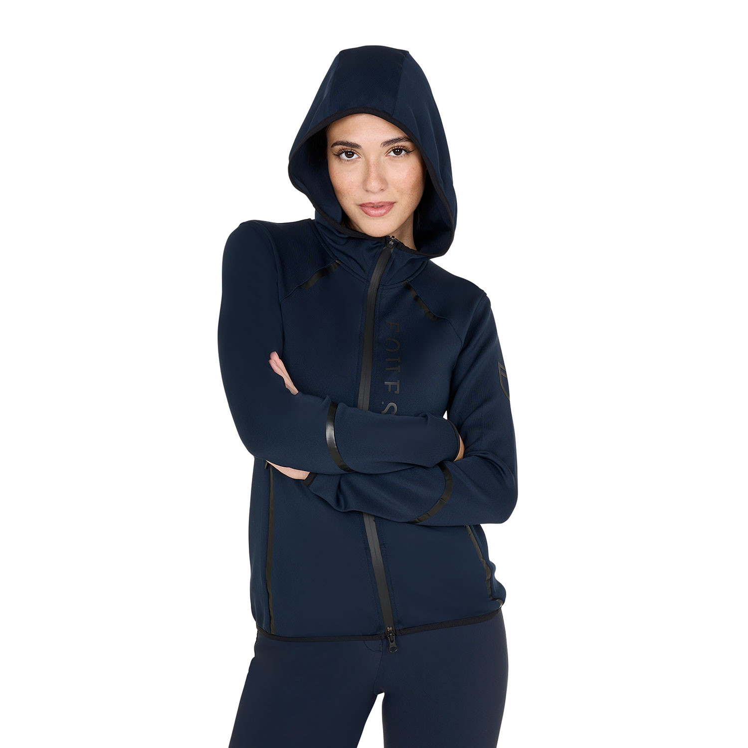 Technisches Damen-Jersey-Sweatshirt mit Reißverschluss