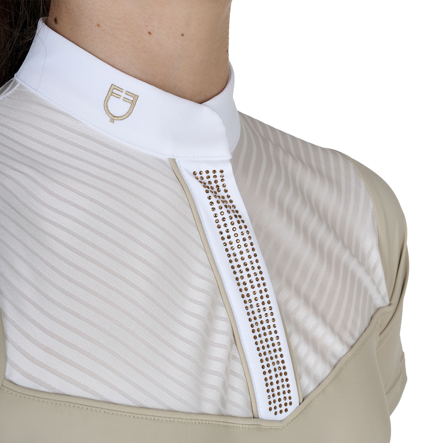 Mädchen-Turnierpolo Slim Fit mit seidigen Stoffeinsätzen
