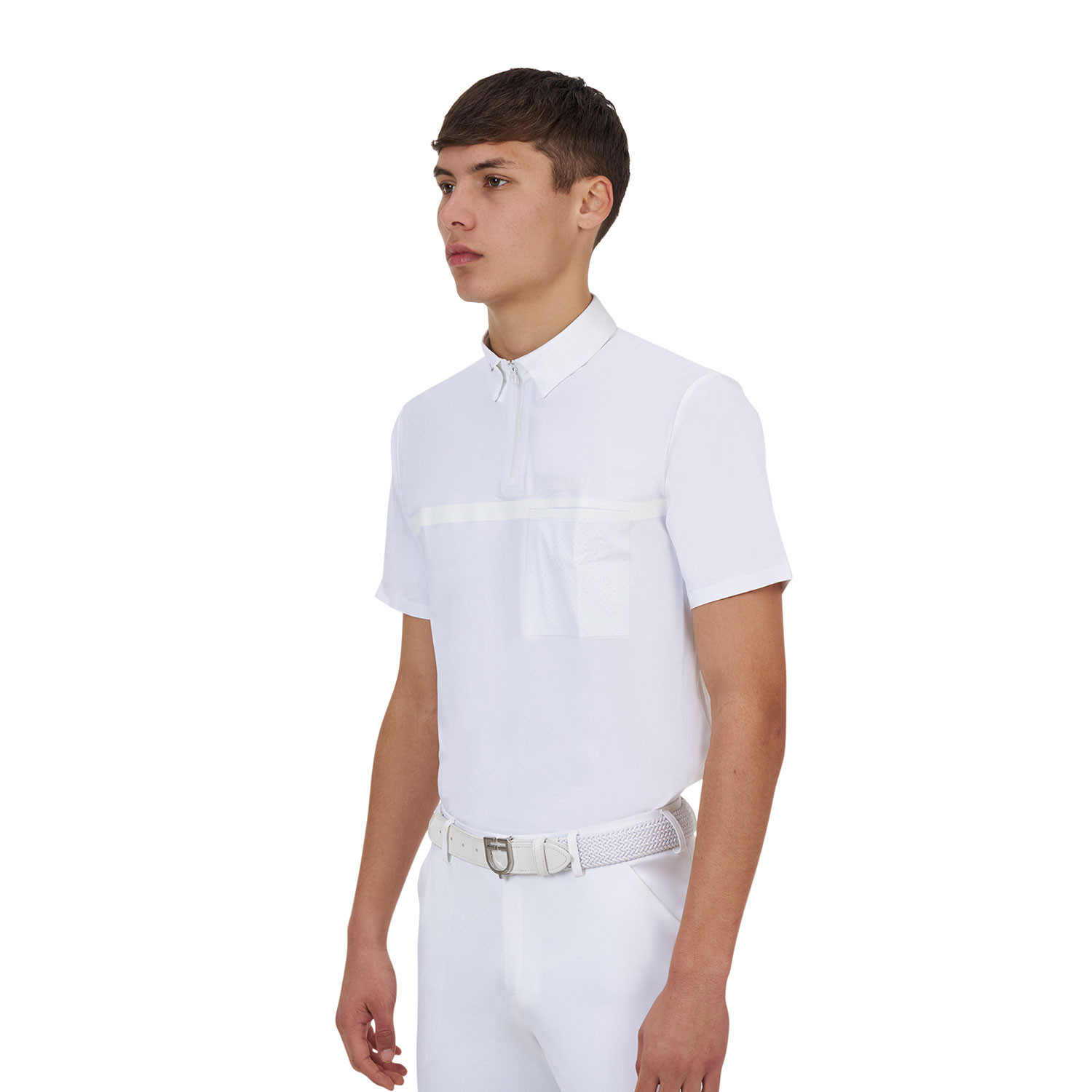 Herren-Turnierpoloshirt mit kurzen Ärmeln und Reißverschluss