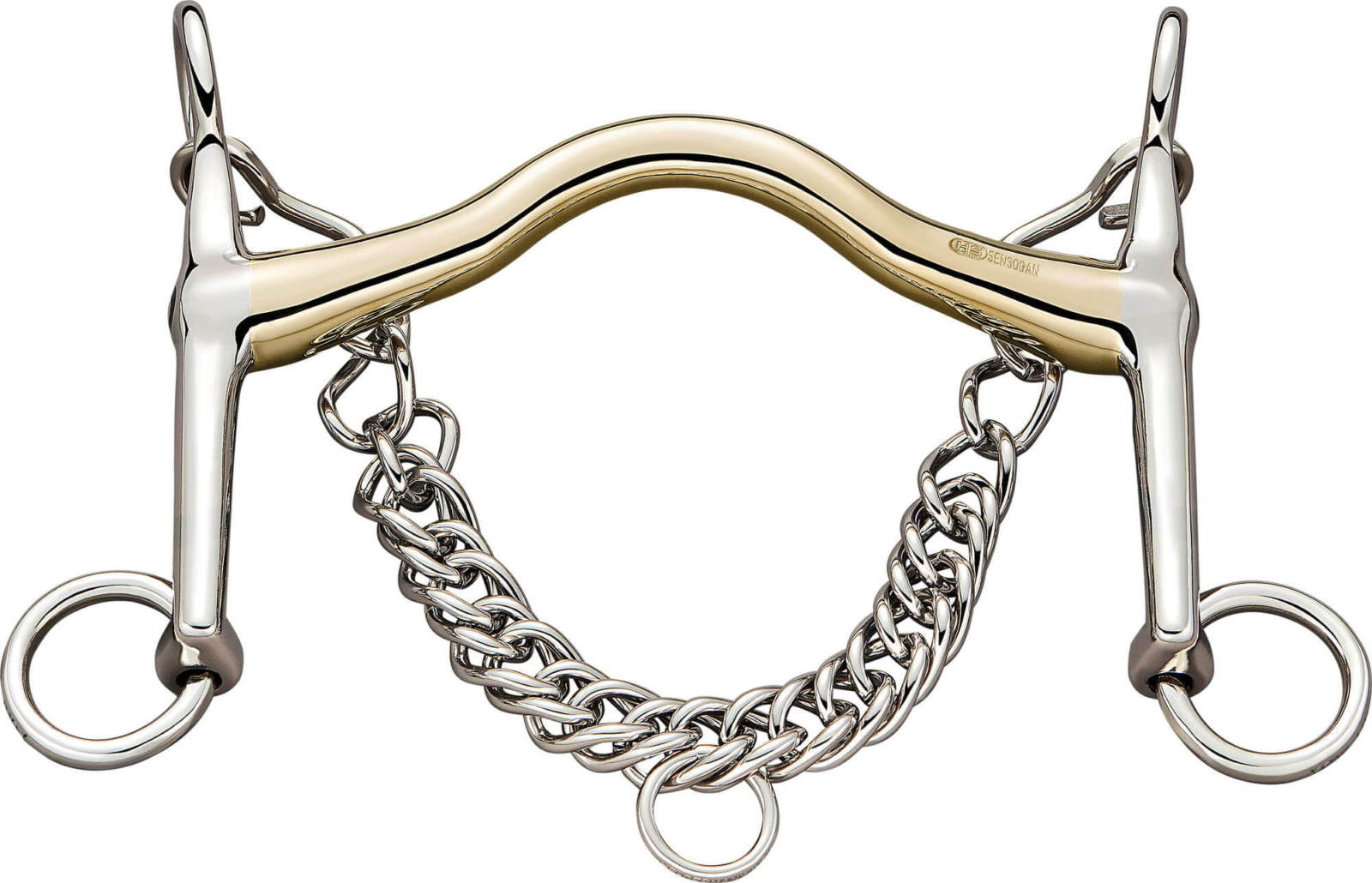 Bemelmans Sensogan double bridle, 16 mm, 5 cm shank, large tongue clearance