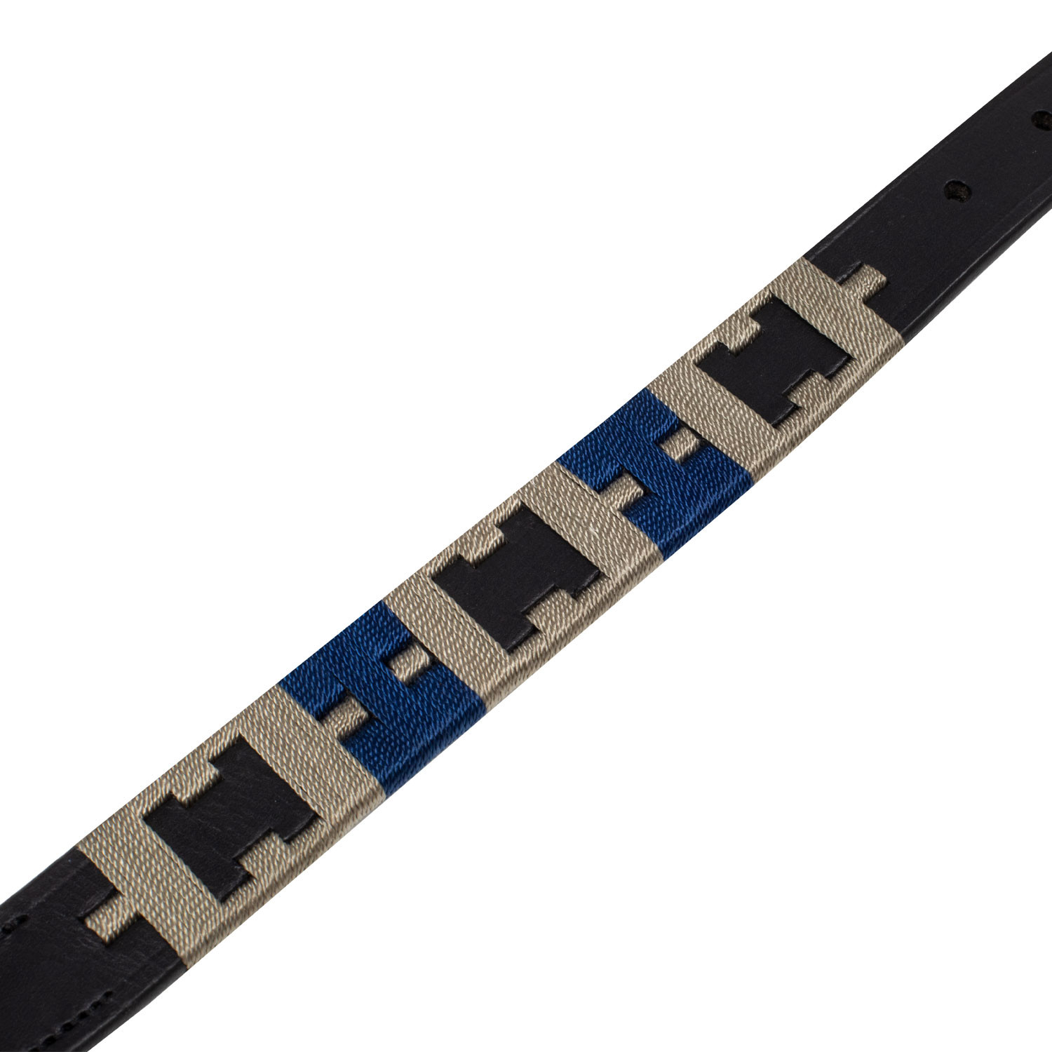 Leder-Hundehalsband mit geometrischem Muster