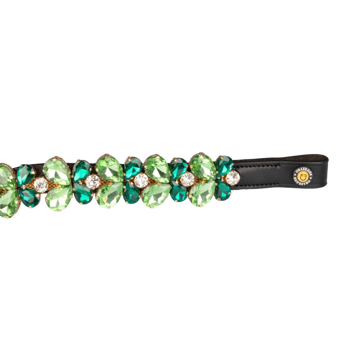 Stirnriemen Green Ray Crystal aus Leder