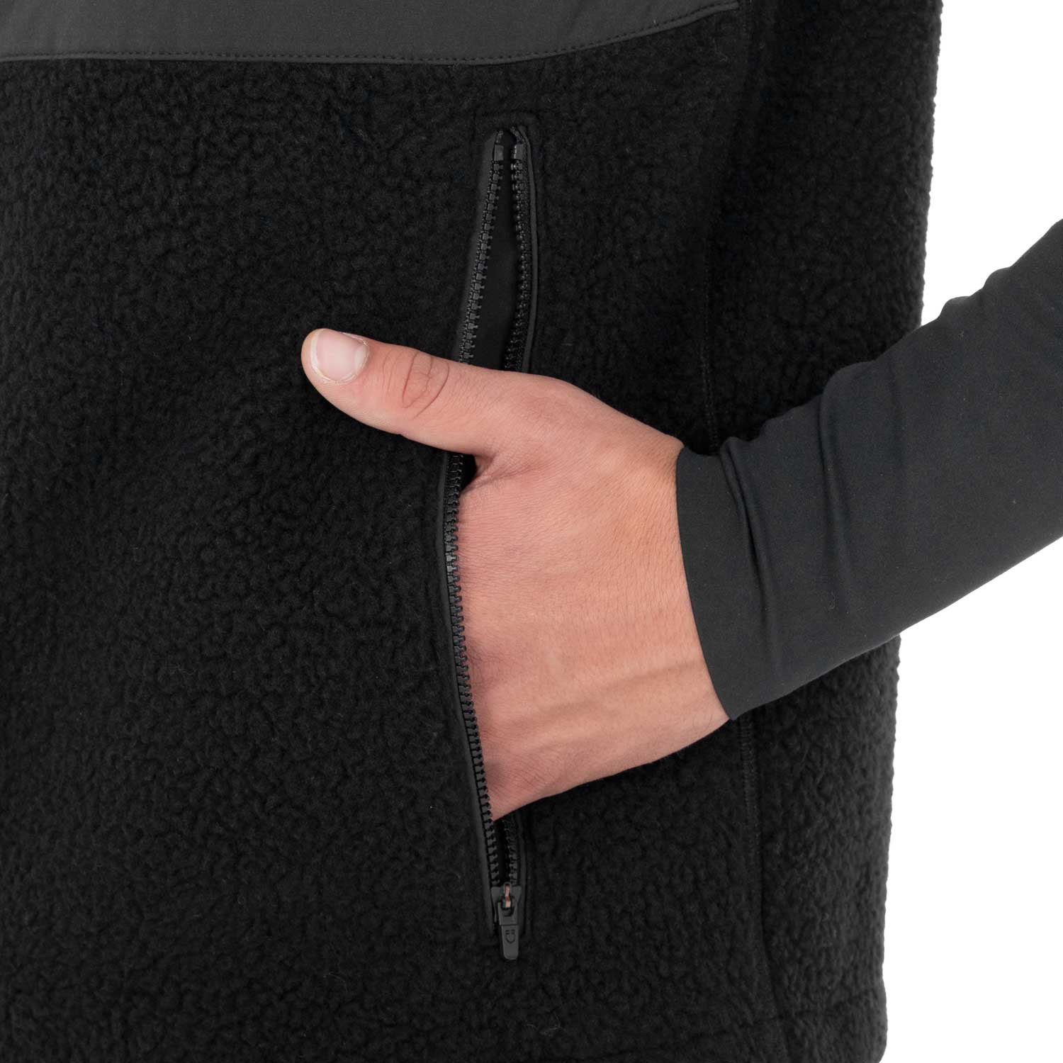 Herren-Teddyfleece-Weste mit Fronttasche