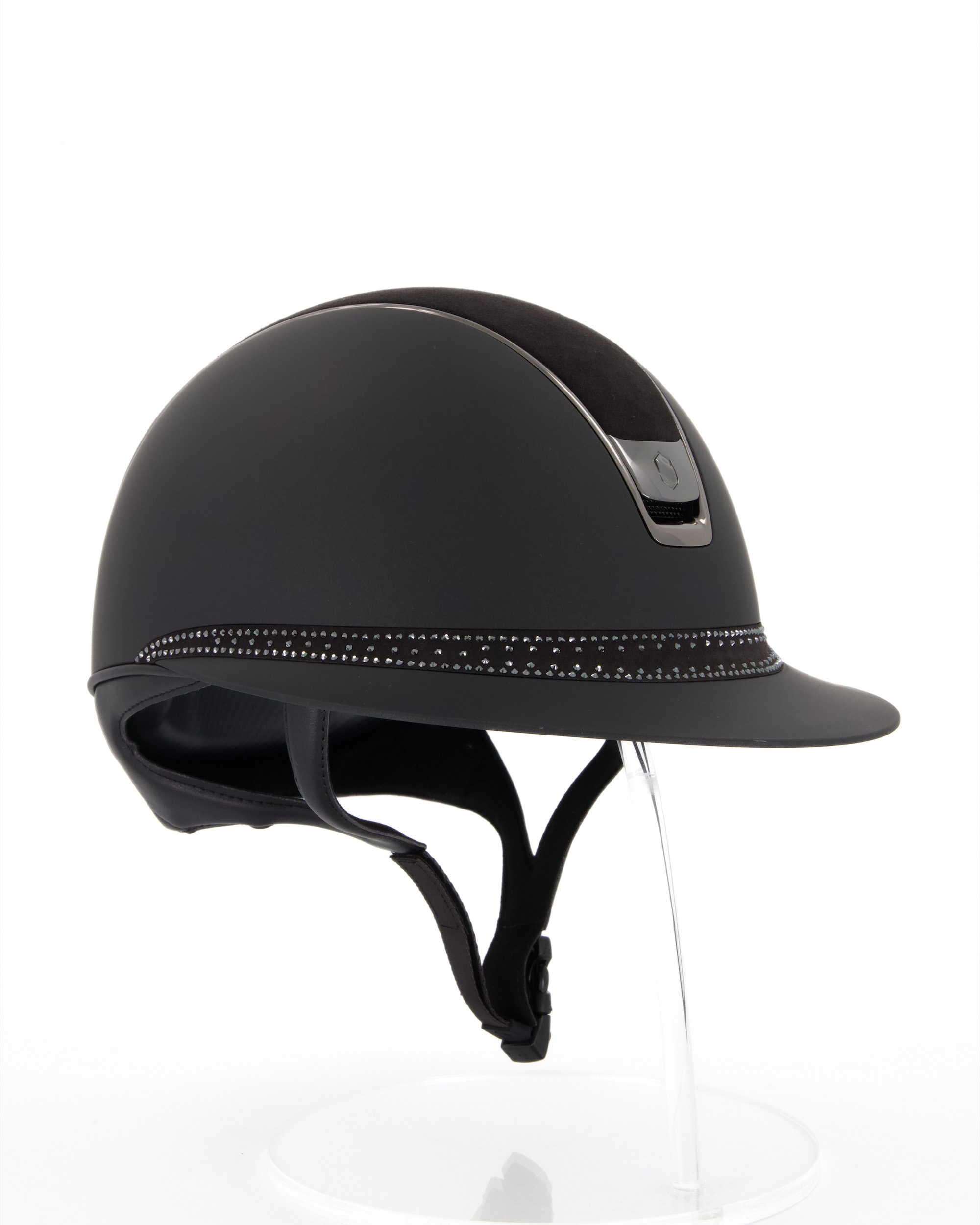 Reithelm 2.0 Miss Shield Shadomatt Black,Top Alcantara Black, Frontal Band Tiara Black, Trim Black Chrome, Blason Black Chrome in schwarz