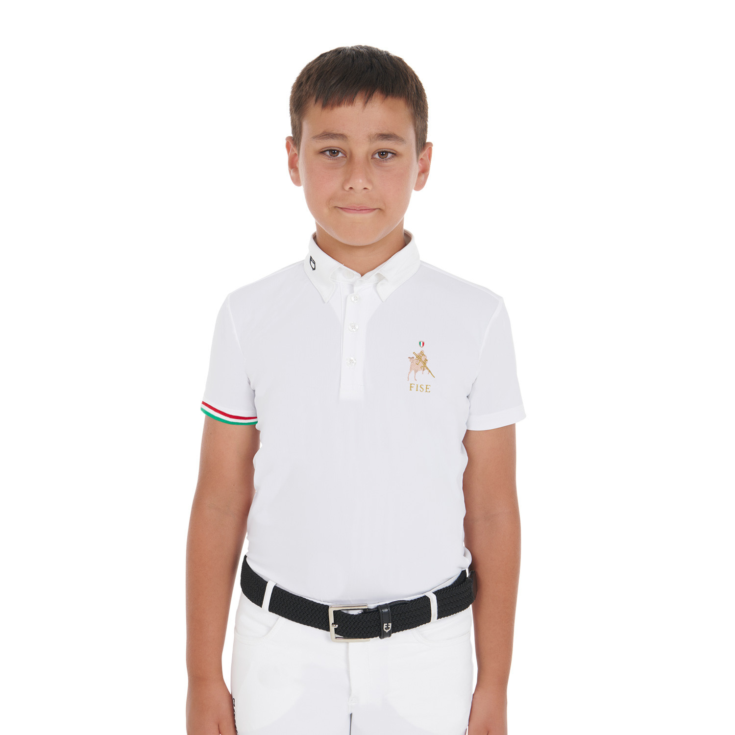 Jungen-Turnierpolo mit vier Knöpfen X FISE