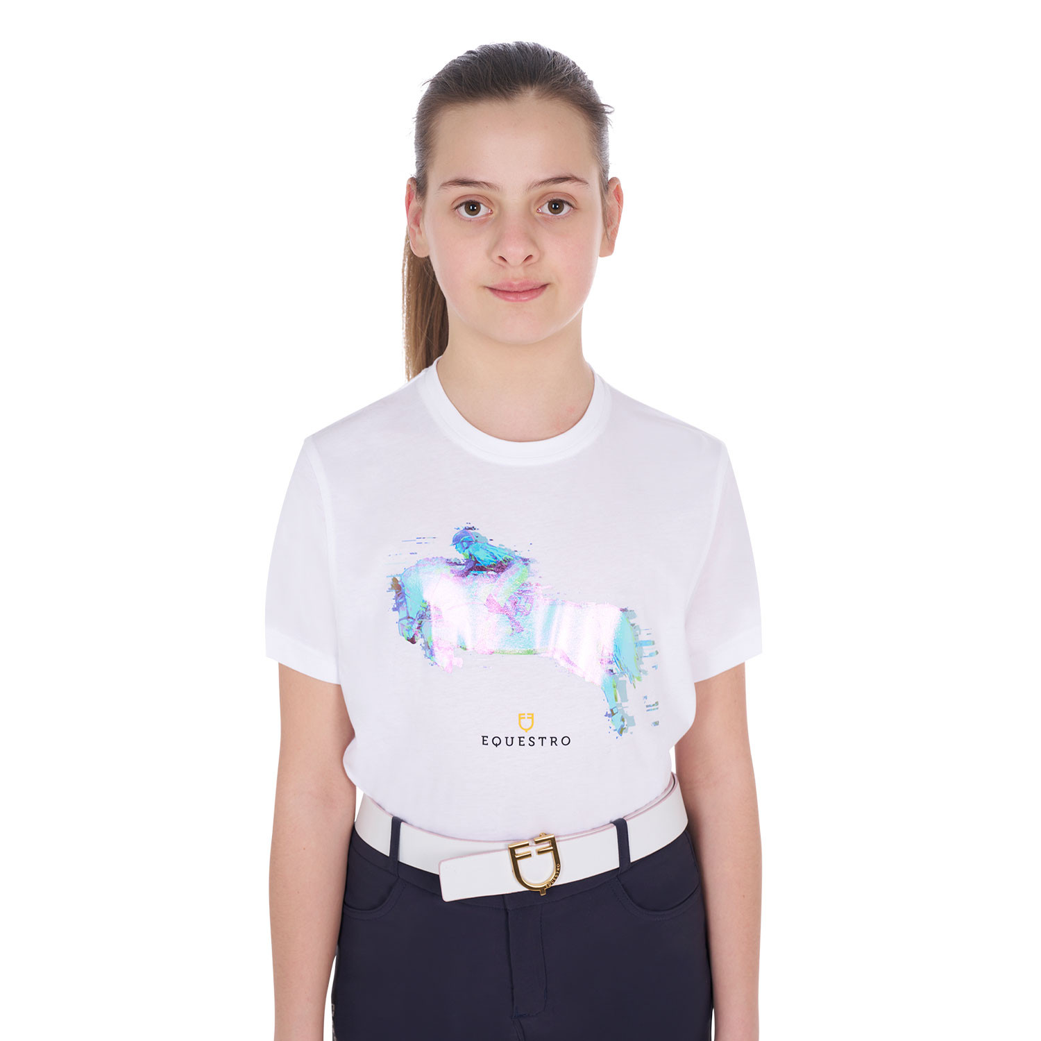 Schmal geschnittenes T-Shirt mit Jump-Print für Mädchen